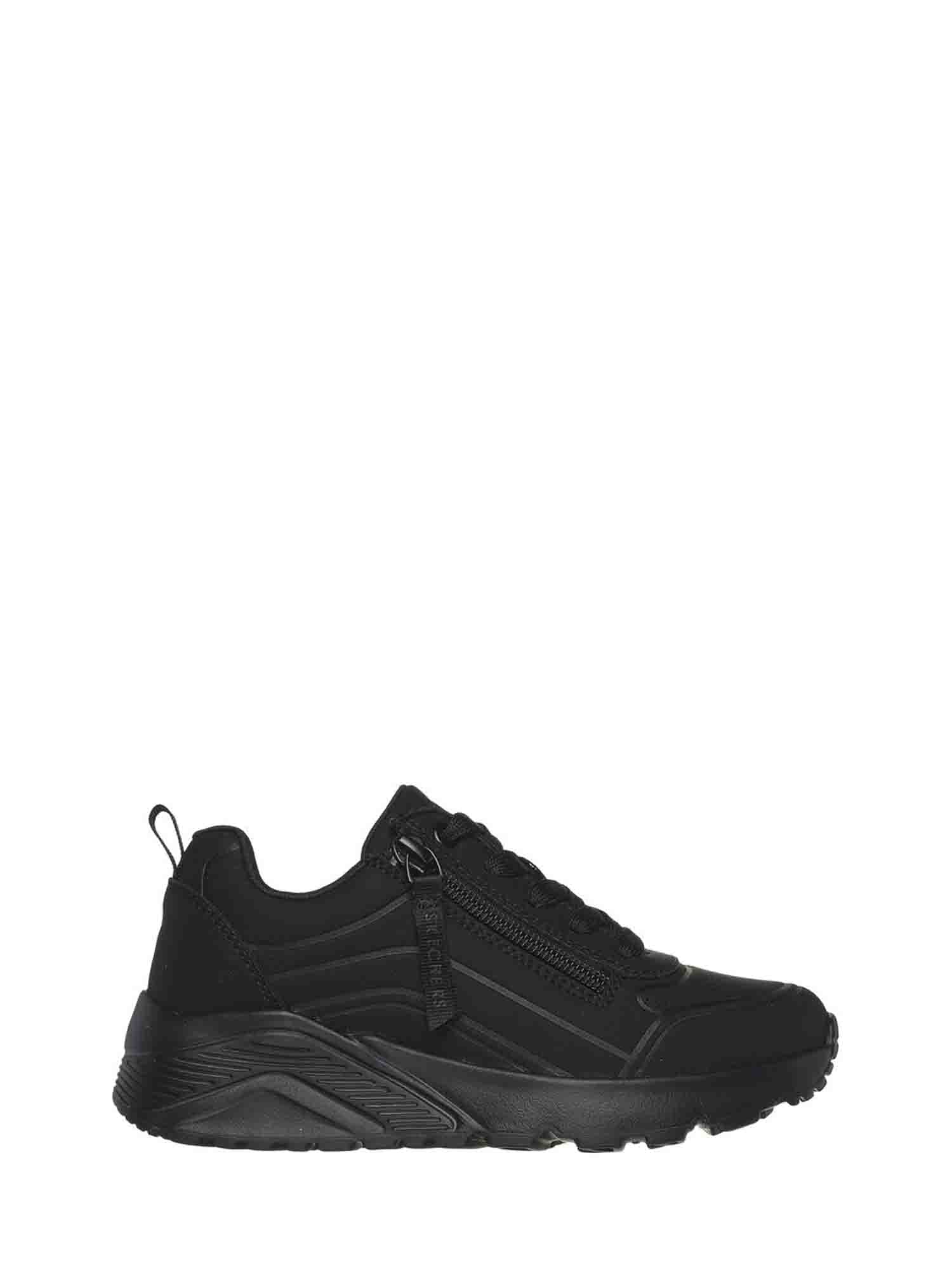 SKECHERS UNO LITE-EASY ZIP SNEAKERS NERO