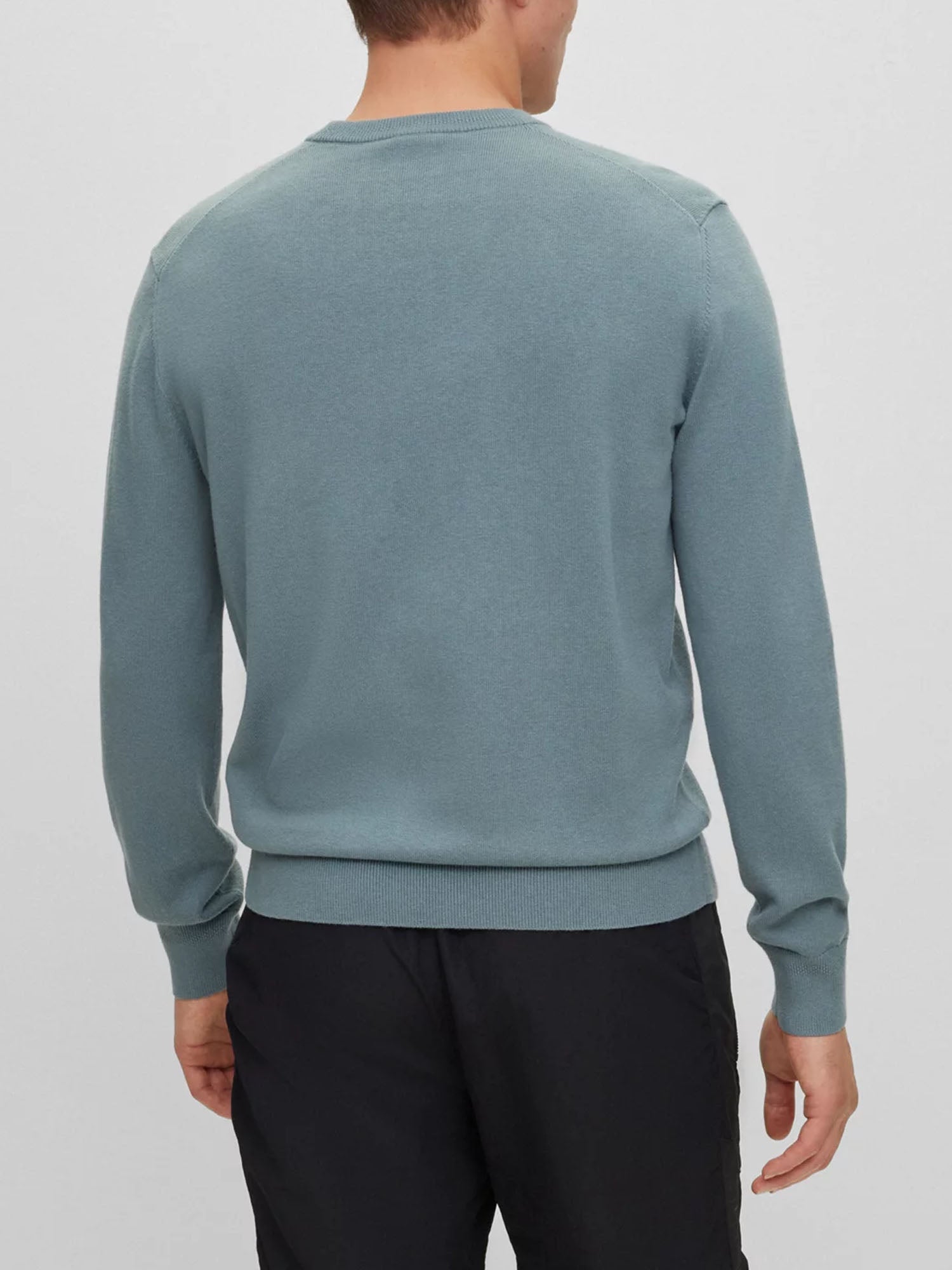 HUGO BOSS PULLOVER GIROCOLLO BLU DENIM