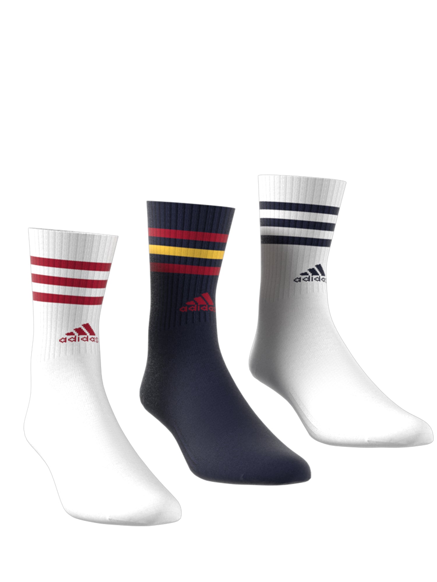 ADIDAS CALZINI ESSENTIALS PACCO DA 3 BIANCO-ROSSO-BLU