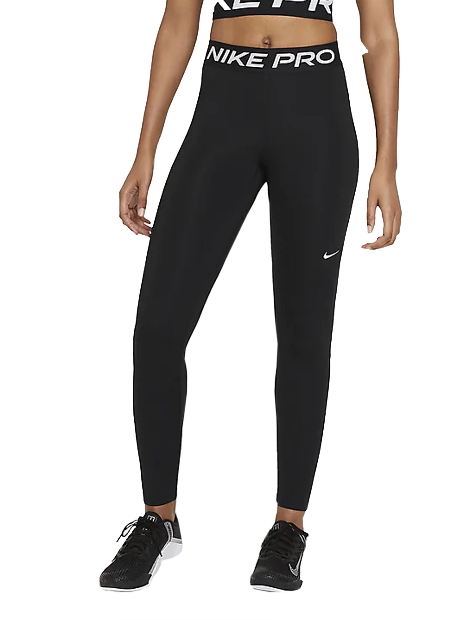 NIKE PRO LEGGINGS A VITA MEDIA NERO