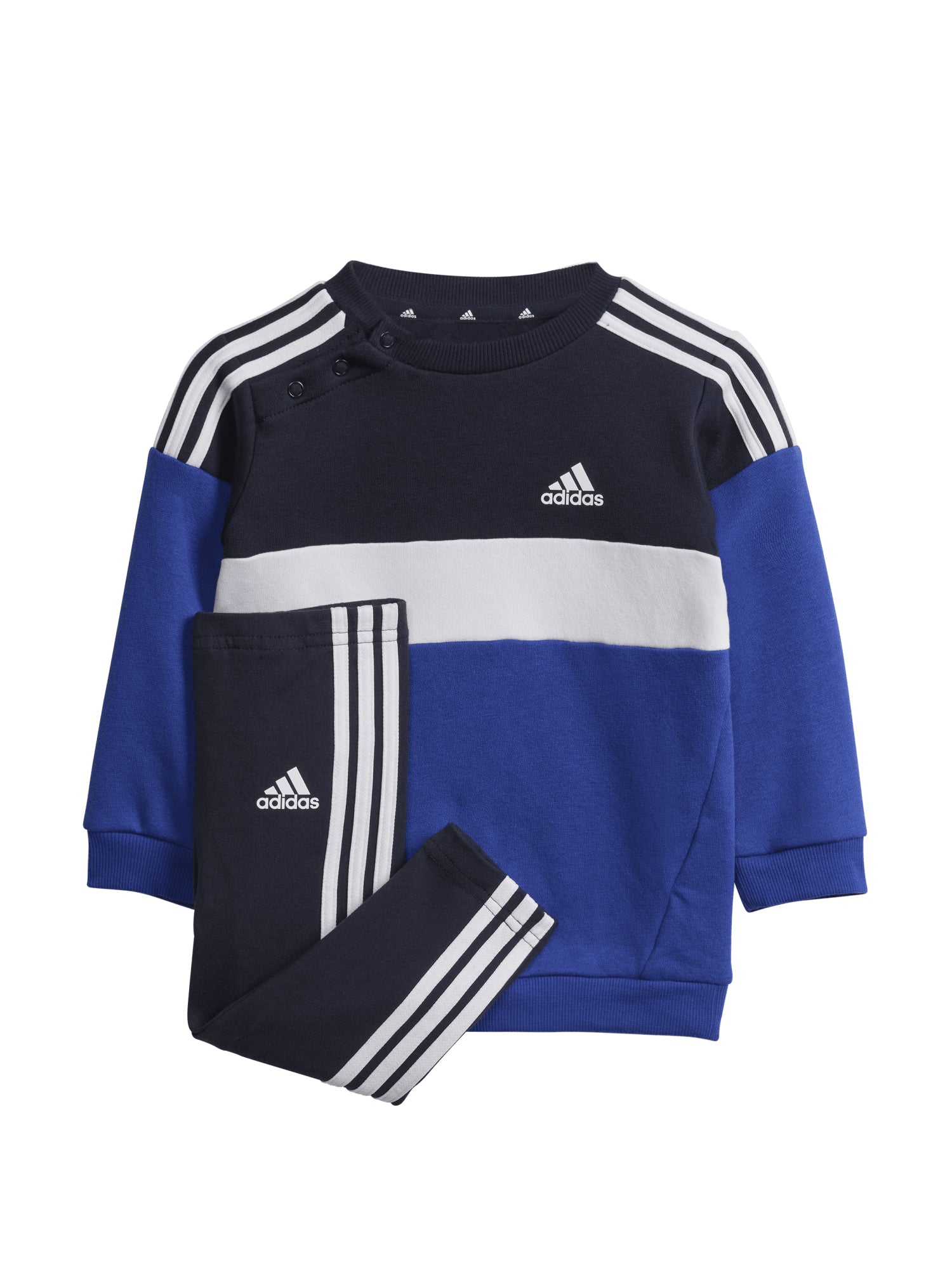 ADIDAS TUTA INFANT TIBERIO FLEECE 3 STRIPES BLU - NERO