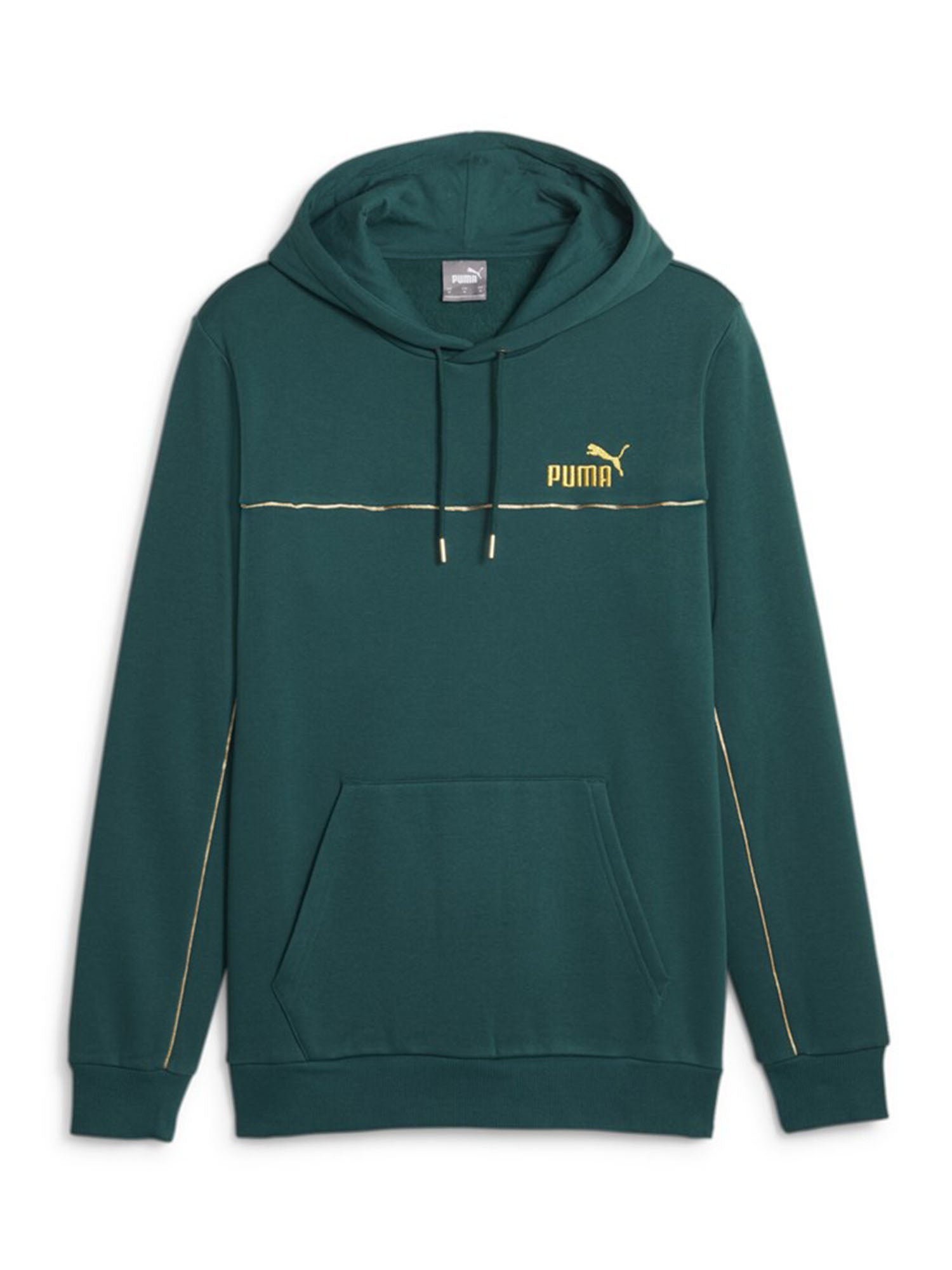 PUMA FELPA CON CAPPUCCIO ESS+MINIMAL GOLD VERDE