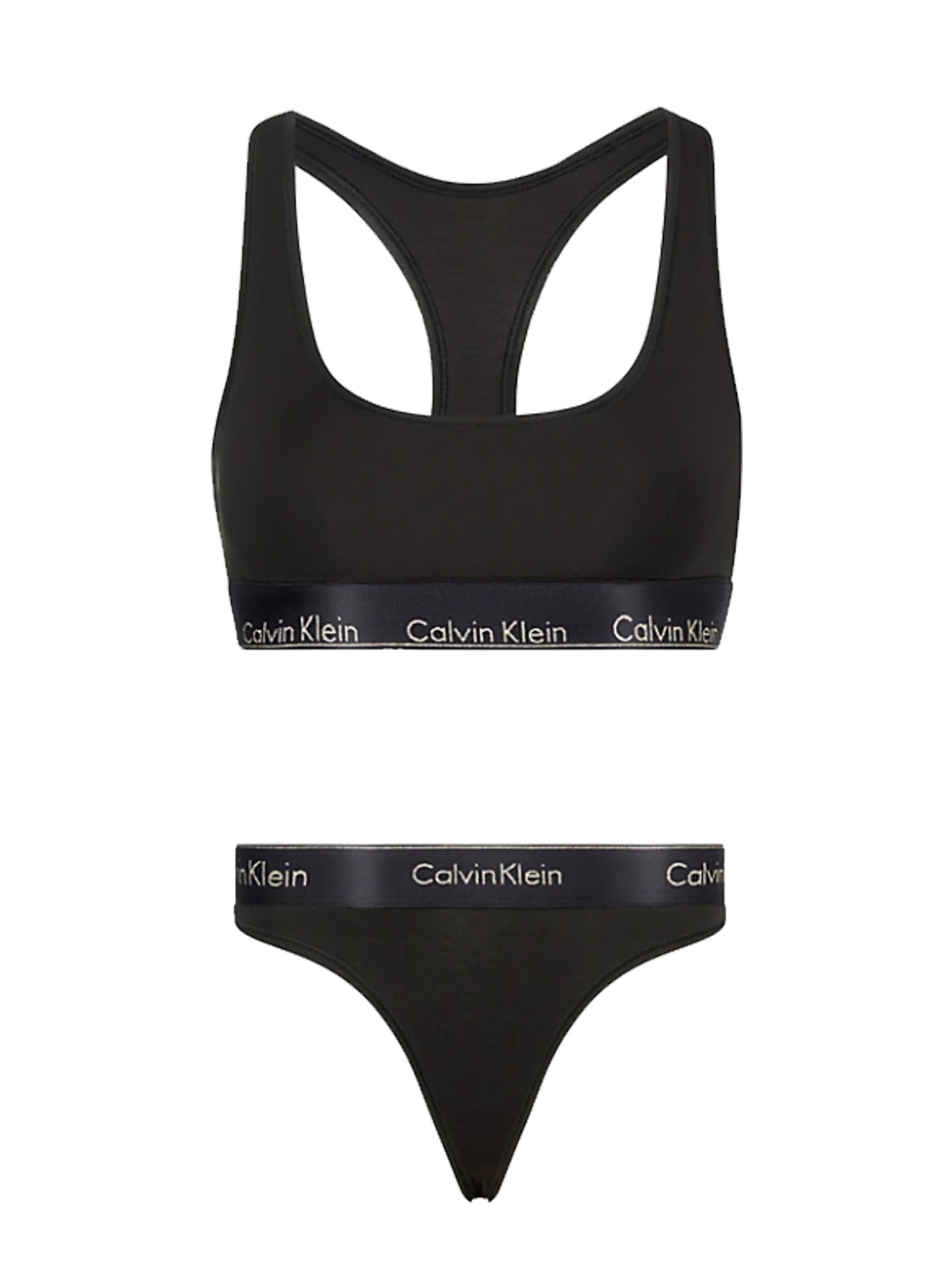 CALVIN KLEIN UNDERWEAR SET REGGISENO E PERIZOMA NERO