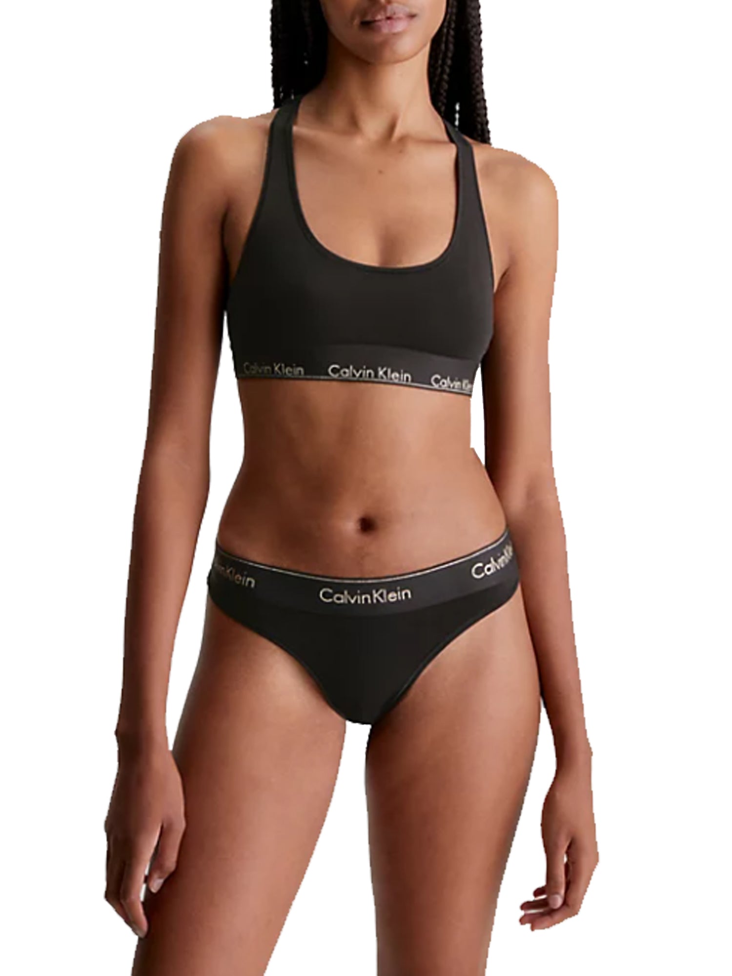 CALVIN KLEIN UNDERWEAR SET REGGISENO E PERIZOMA NERO