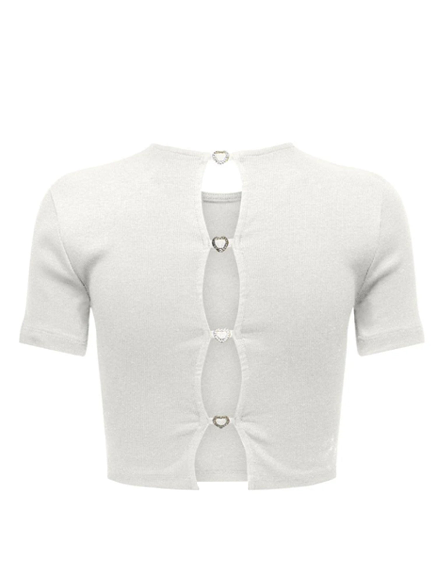 ONLY T-SHIRT RENE CUT-OUT BIANCO