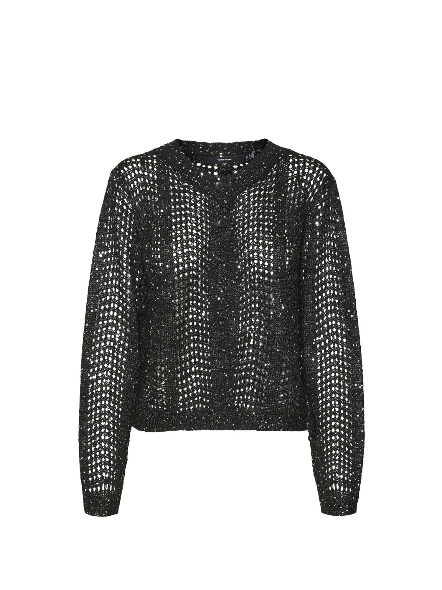 VERO MODA LEILANI CARDIGAN IN MAGLIA NERO SILVER