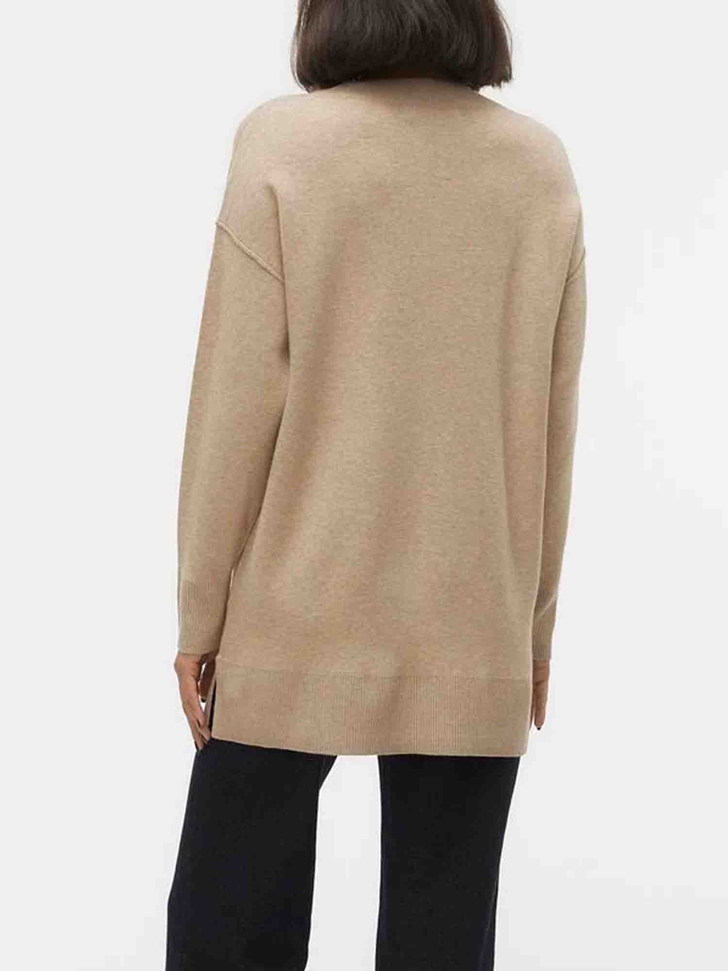 VERO MODA GOLD MAGLIA SCOLLO A V BEIGE