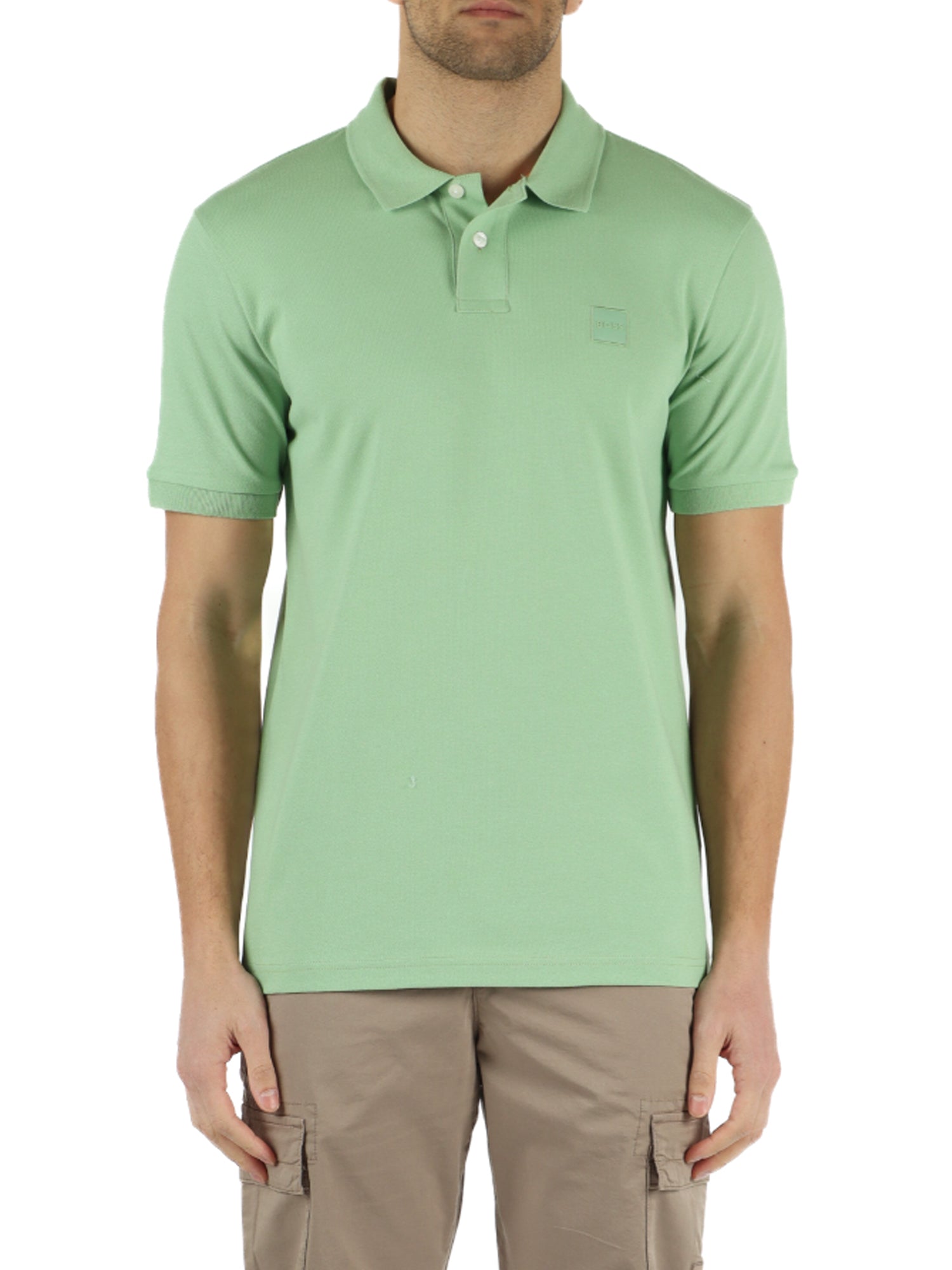 HUGO BOSS POLO MANICHE CORTE VERDE CHIARO