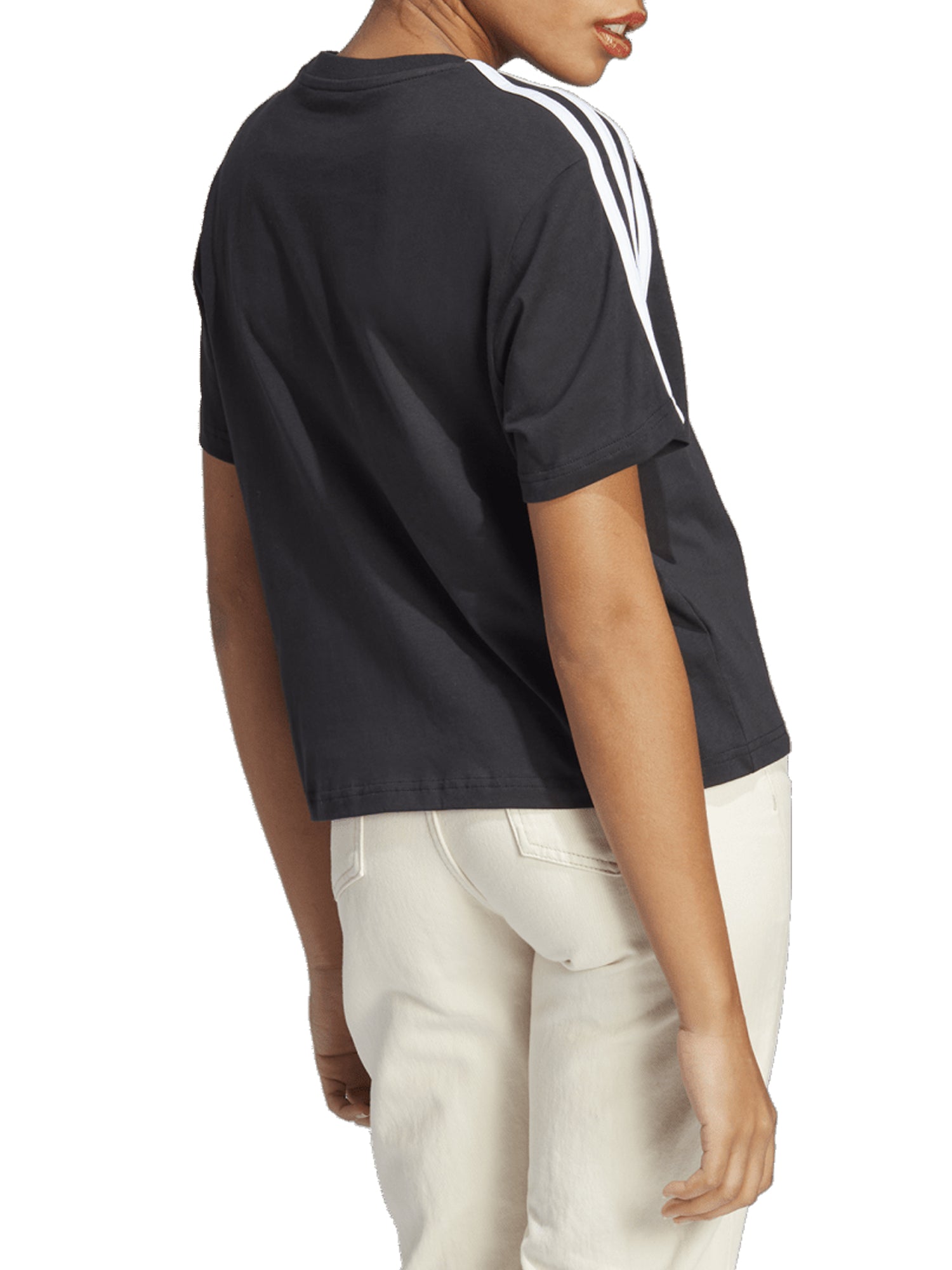 ADIDAS T-SHIRT ESSENTIALS 3-STRIPES SINGLE JERSEY CROP NERO