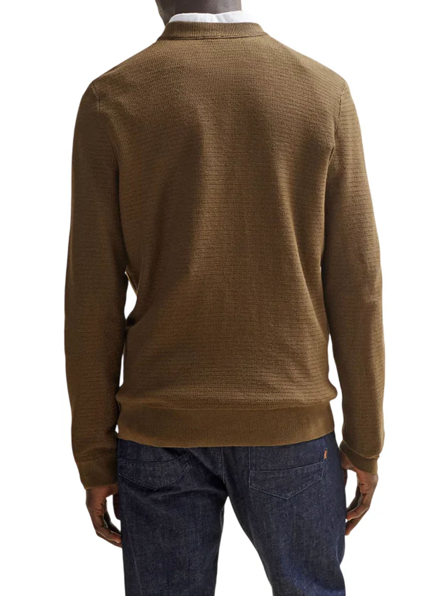 HUGO BOSS MAGLIONE GIROCOLLO MARRONE