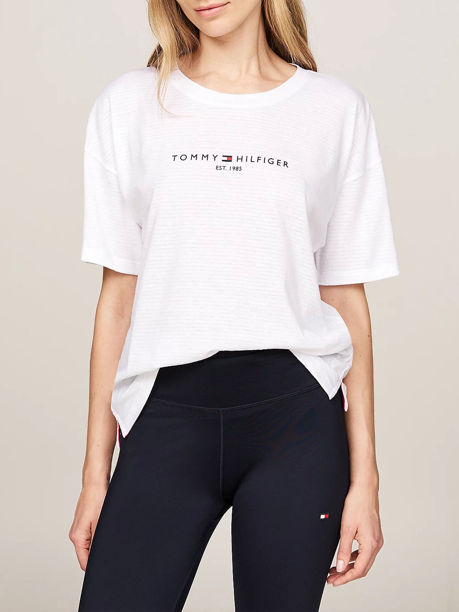 TOMMY HILFIGER T-SHIRT ESSENTIALS RLX BIANCO