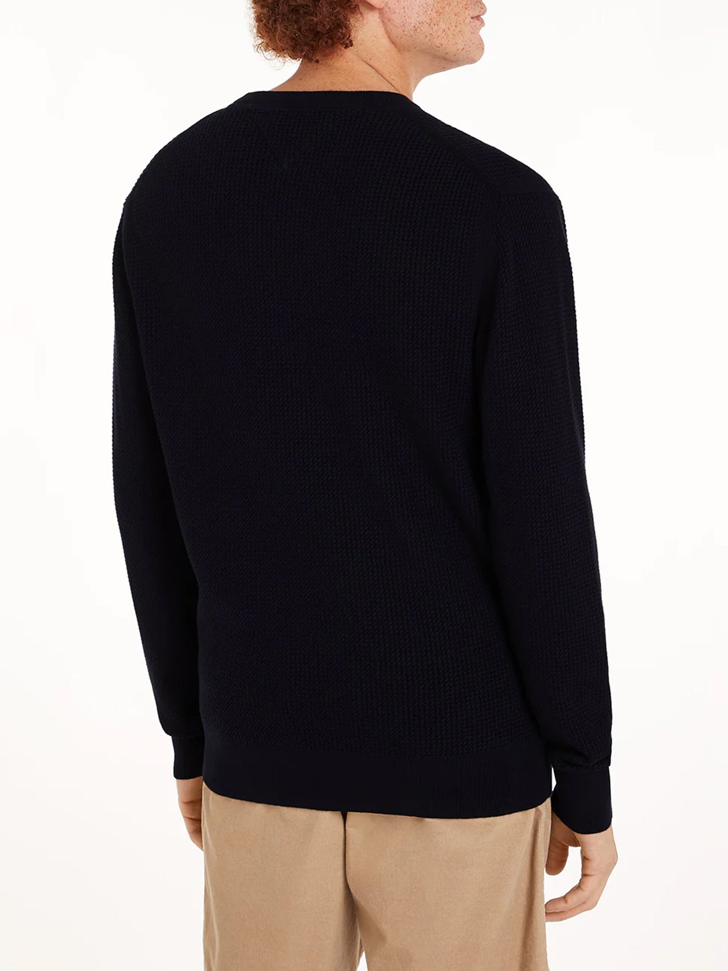 TOMMY HILFIGER PULLOVER STRUCTURE CREW BLU