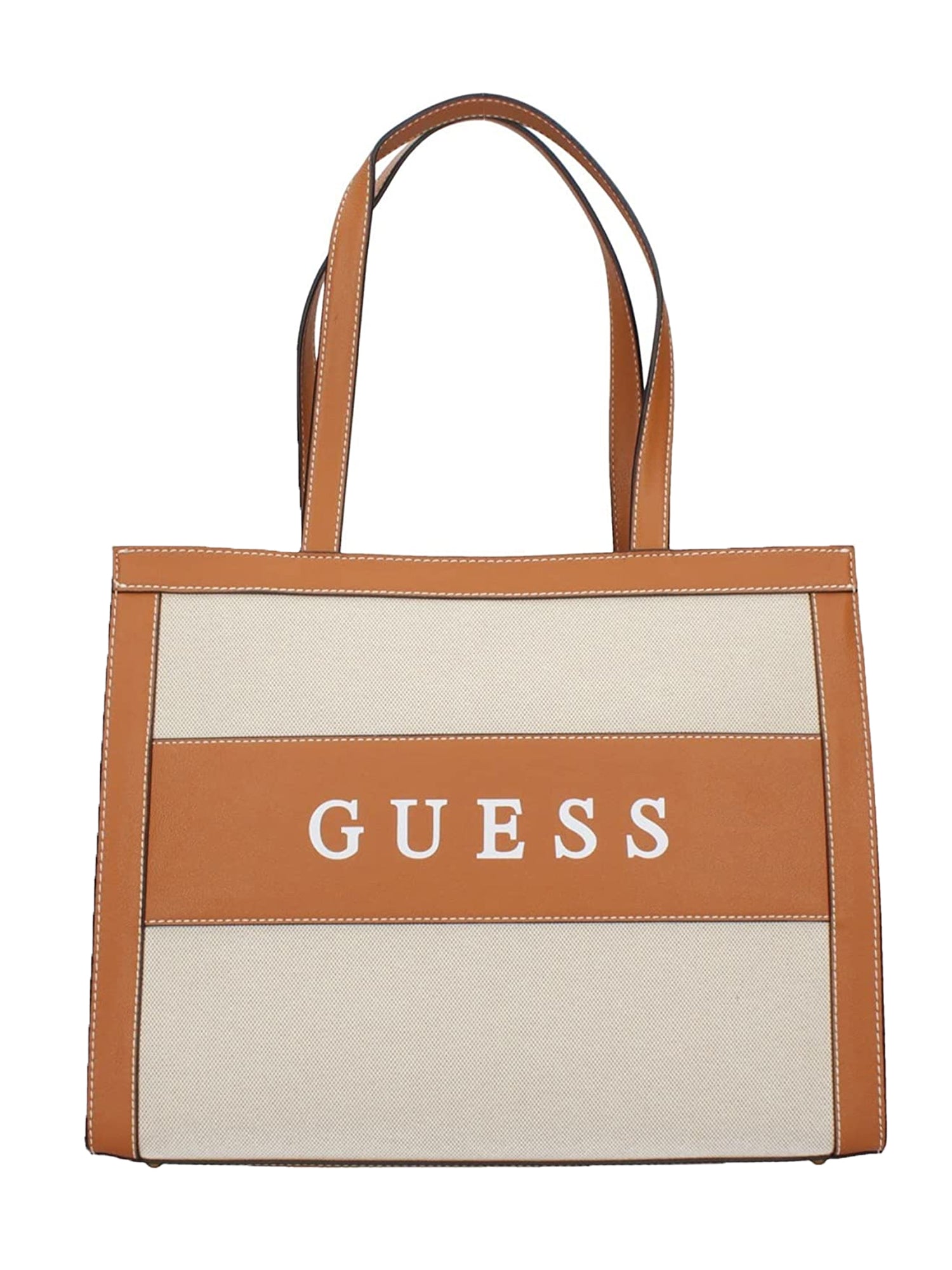 GUESS JEANS BORSA SHOPPER SALFORD TOTE COGNAC