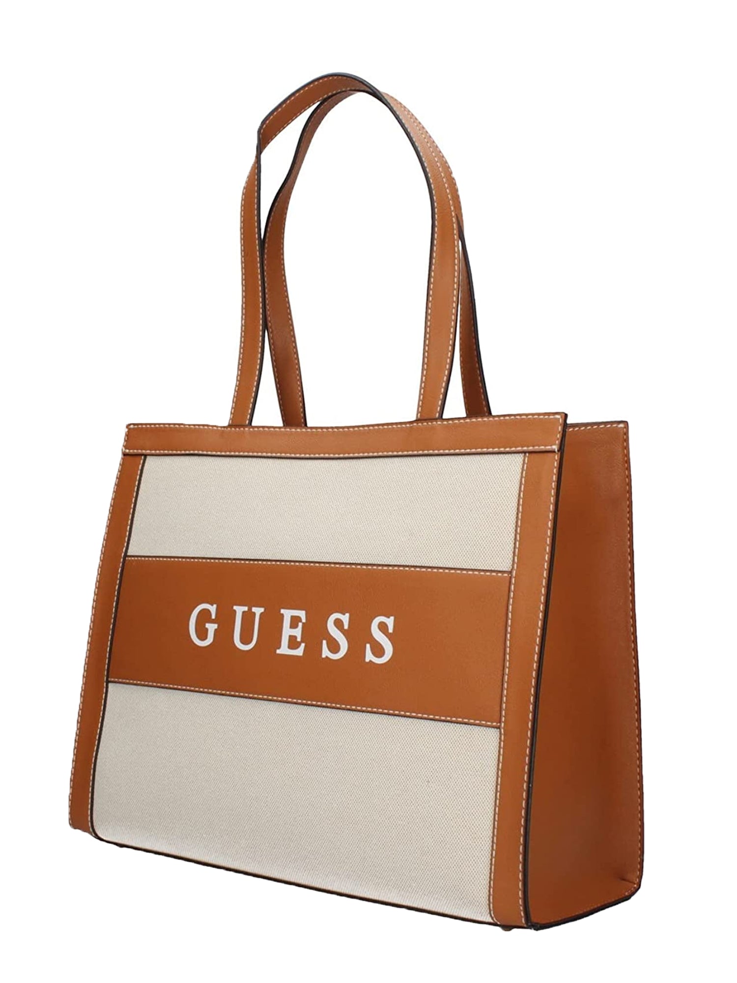 GUESS JEANS BORSA SHOPPER SALFORD TOTE COGNAC