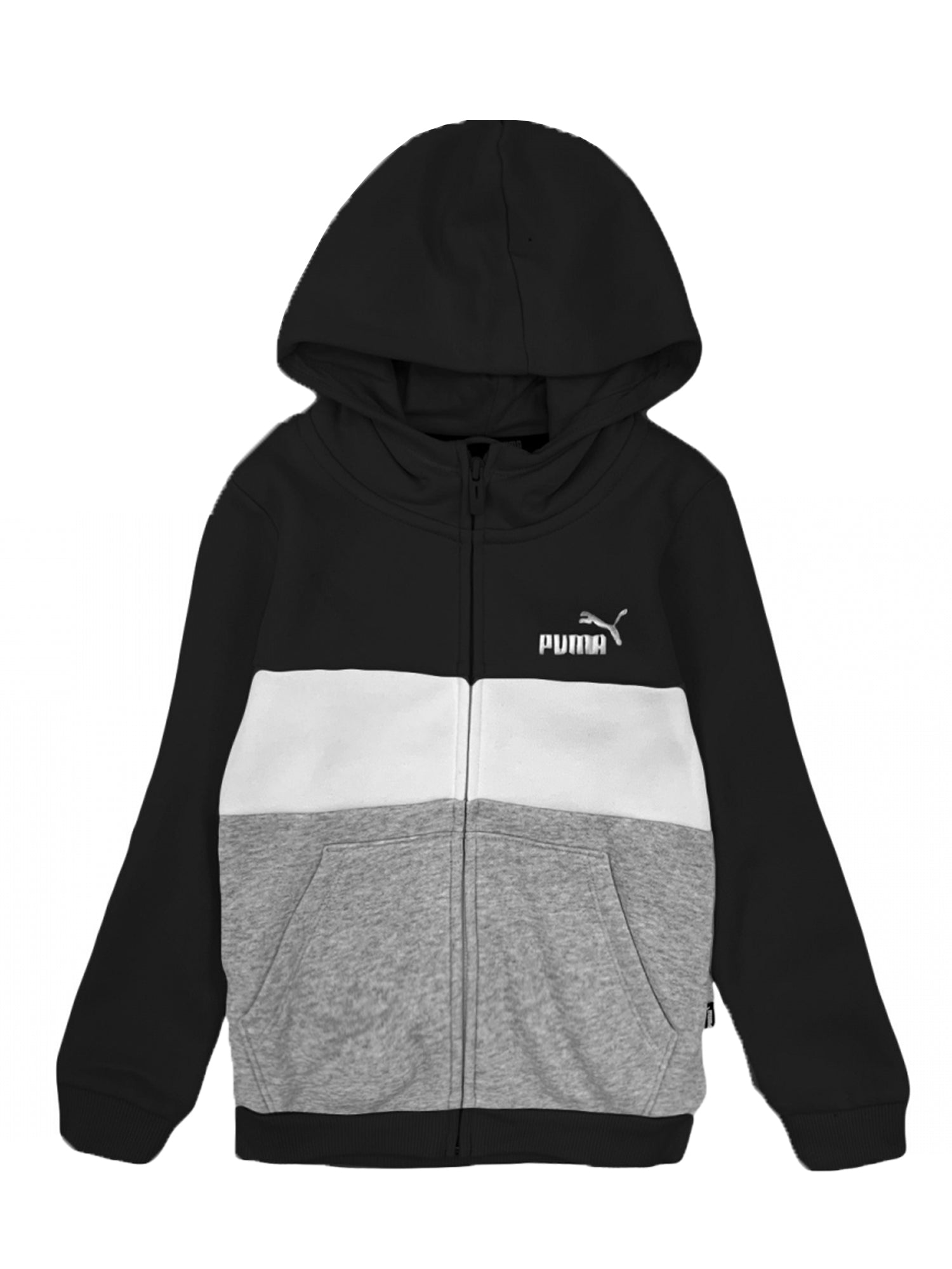 PUMA FELPA COLORBLOCK FULL-ZIP NERO - GRIGIO - BIANCO