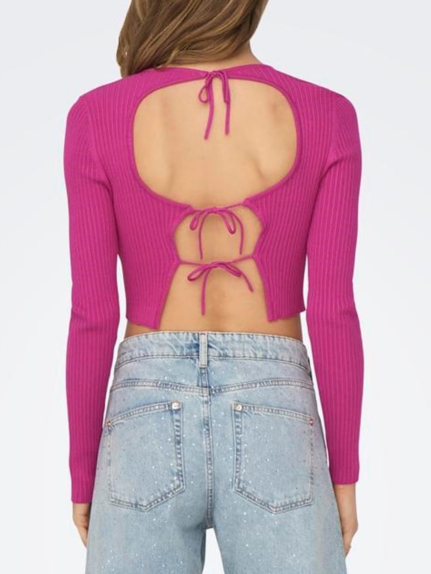 ONLY MAGLIA MEDDI CROP ROSA