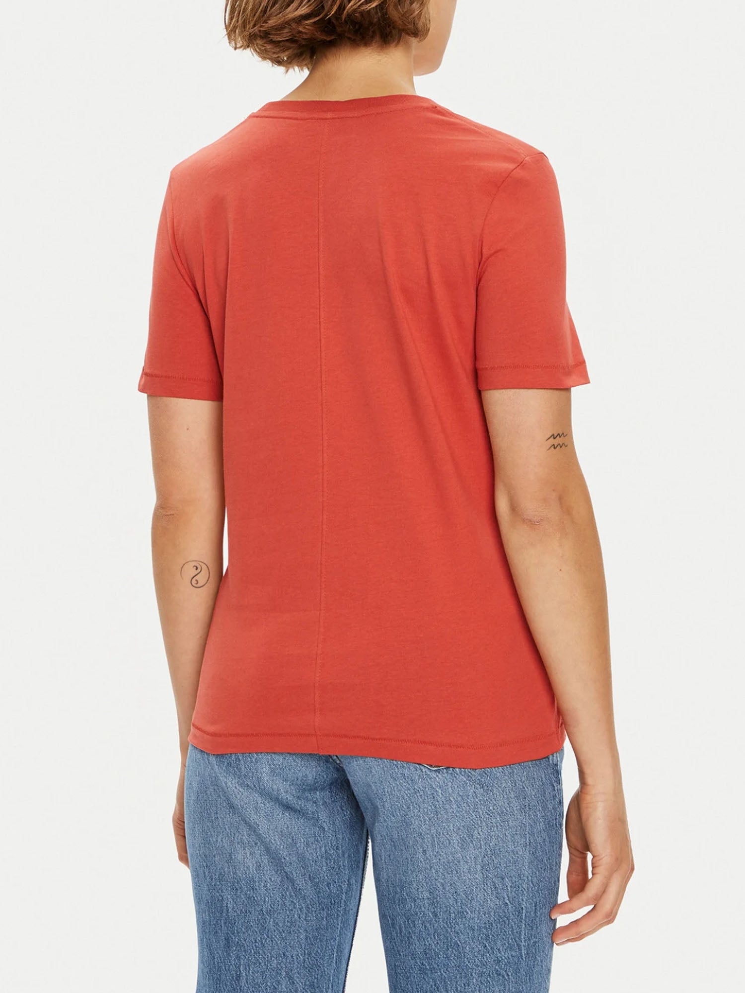 TOMMY HILFIGER T-SHIRT REG SCRIPT ROSSO