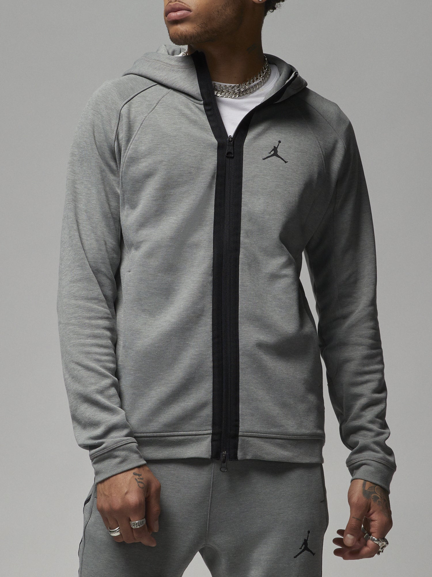 JORDAN FELPA FULL-ZIP DRI-FIT SPORT GRIGIO