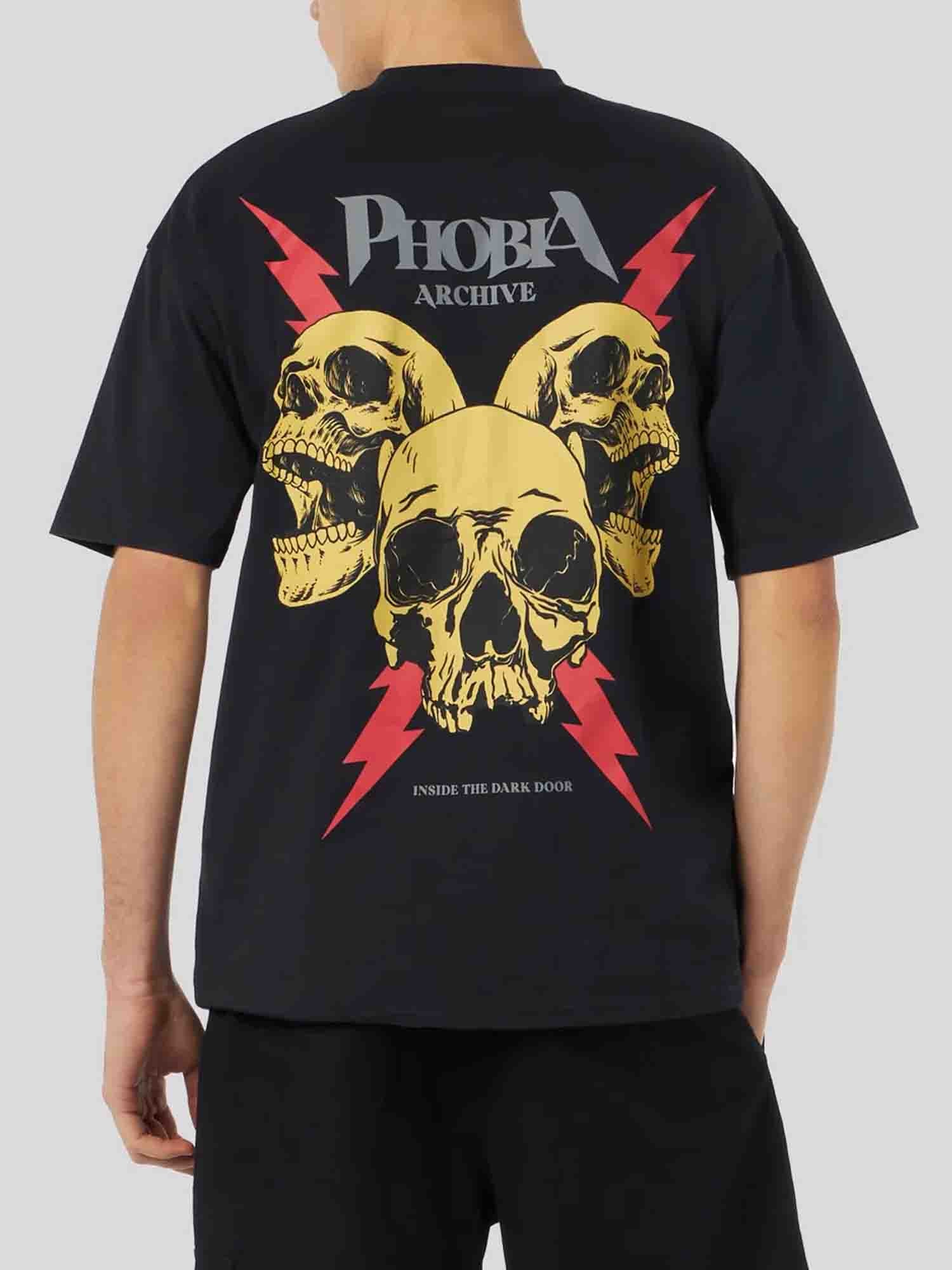 PHOBIA T-SHIRT CON STAMPA NERO