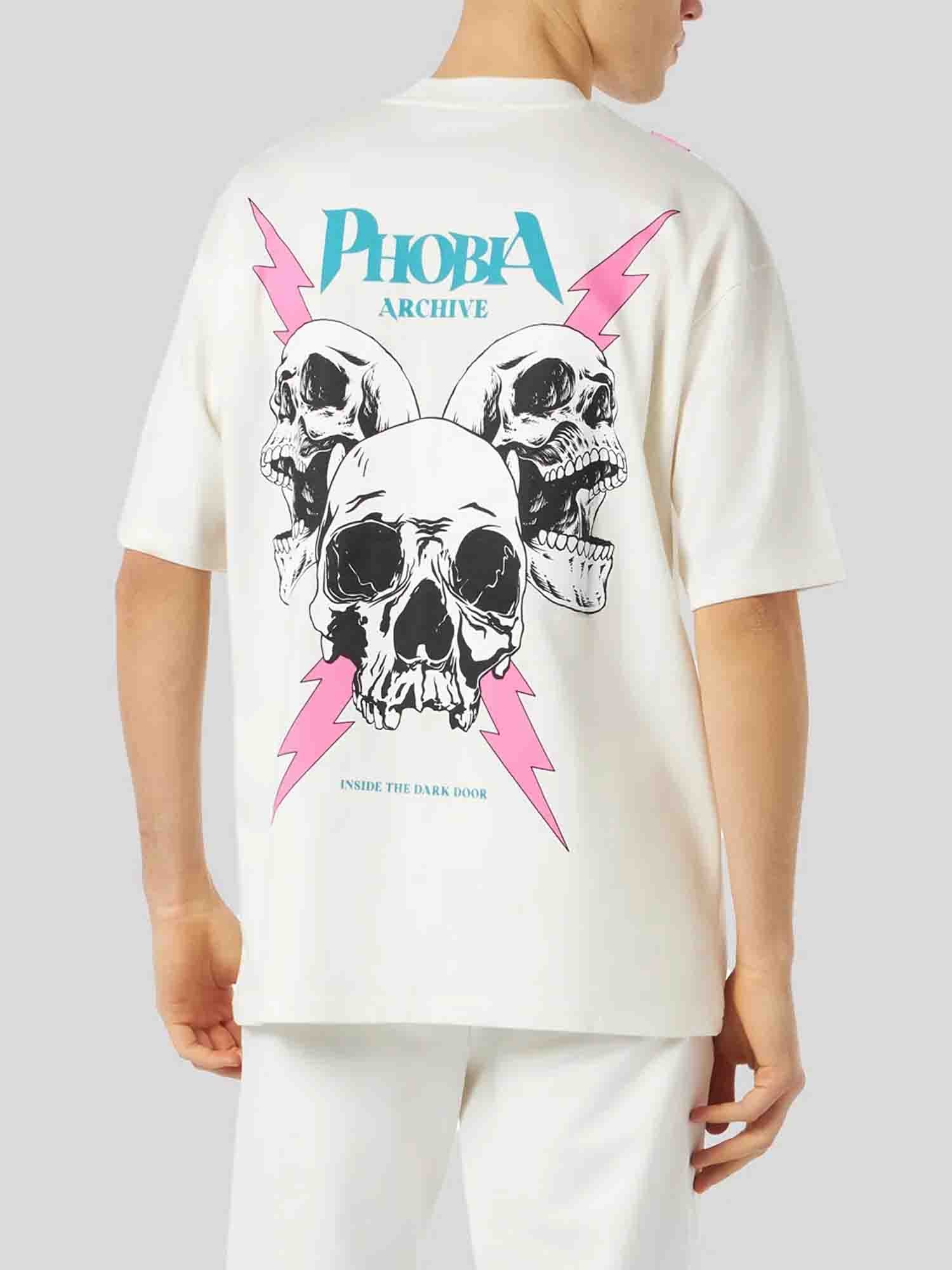 PHOBIA T-SHIRT CON STAMPA BIANCO