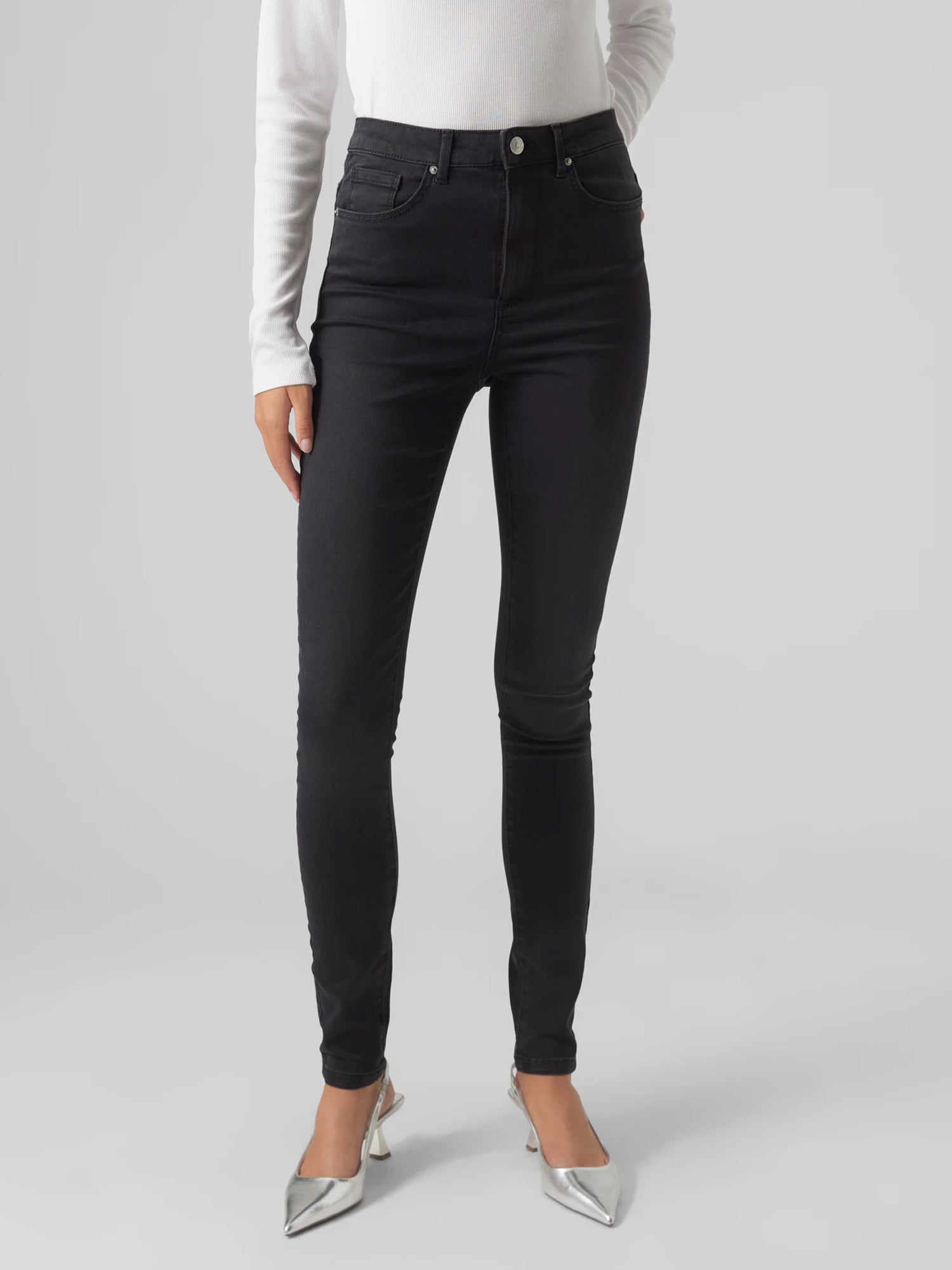 VERO MODA SOPHIA JEANS A VITA ALTA GRIGIO SCURO DENIM