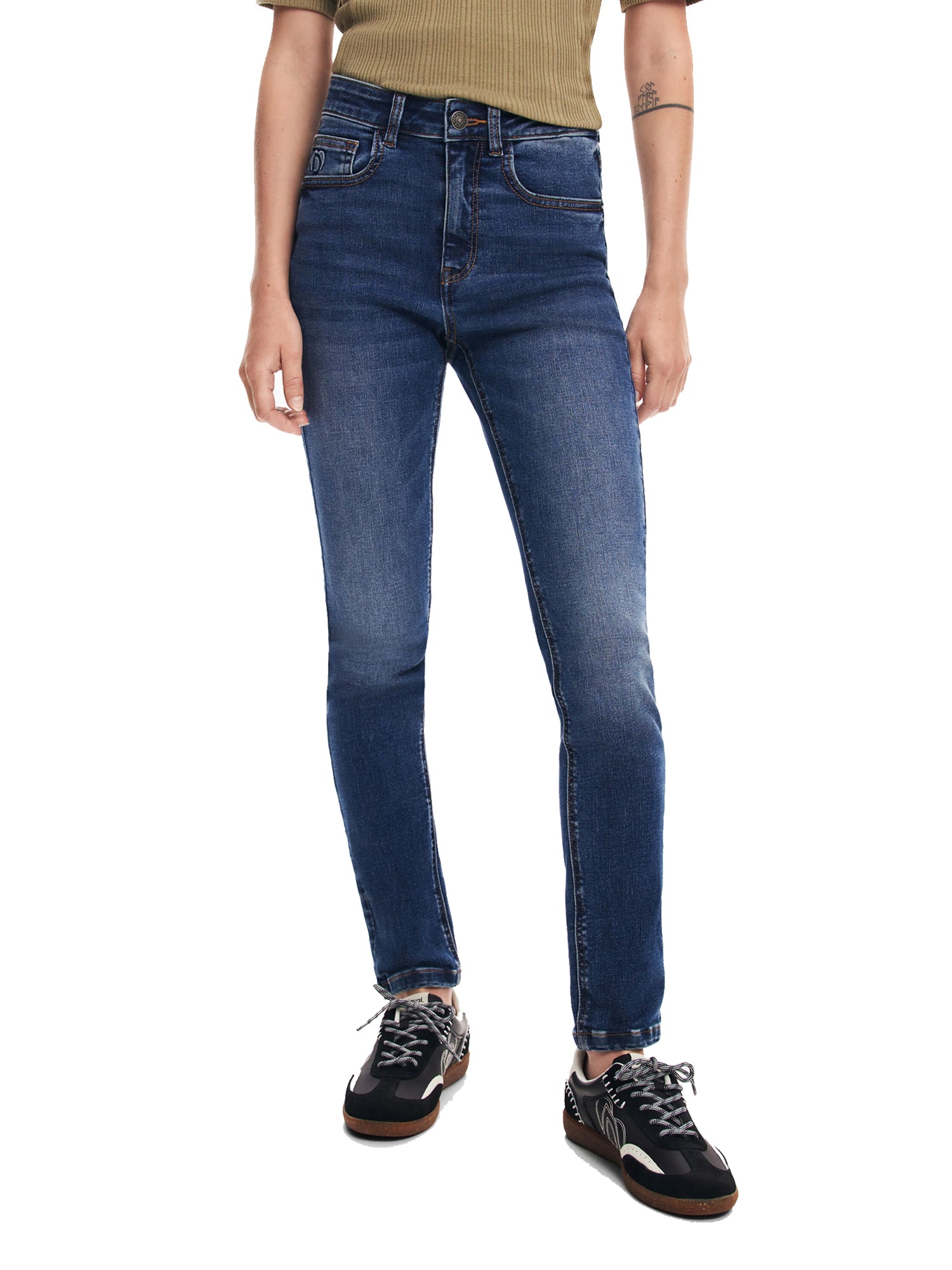 DESIGUAL JEANS DRITTI IN DENIM BLU