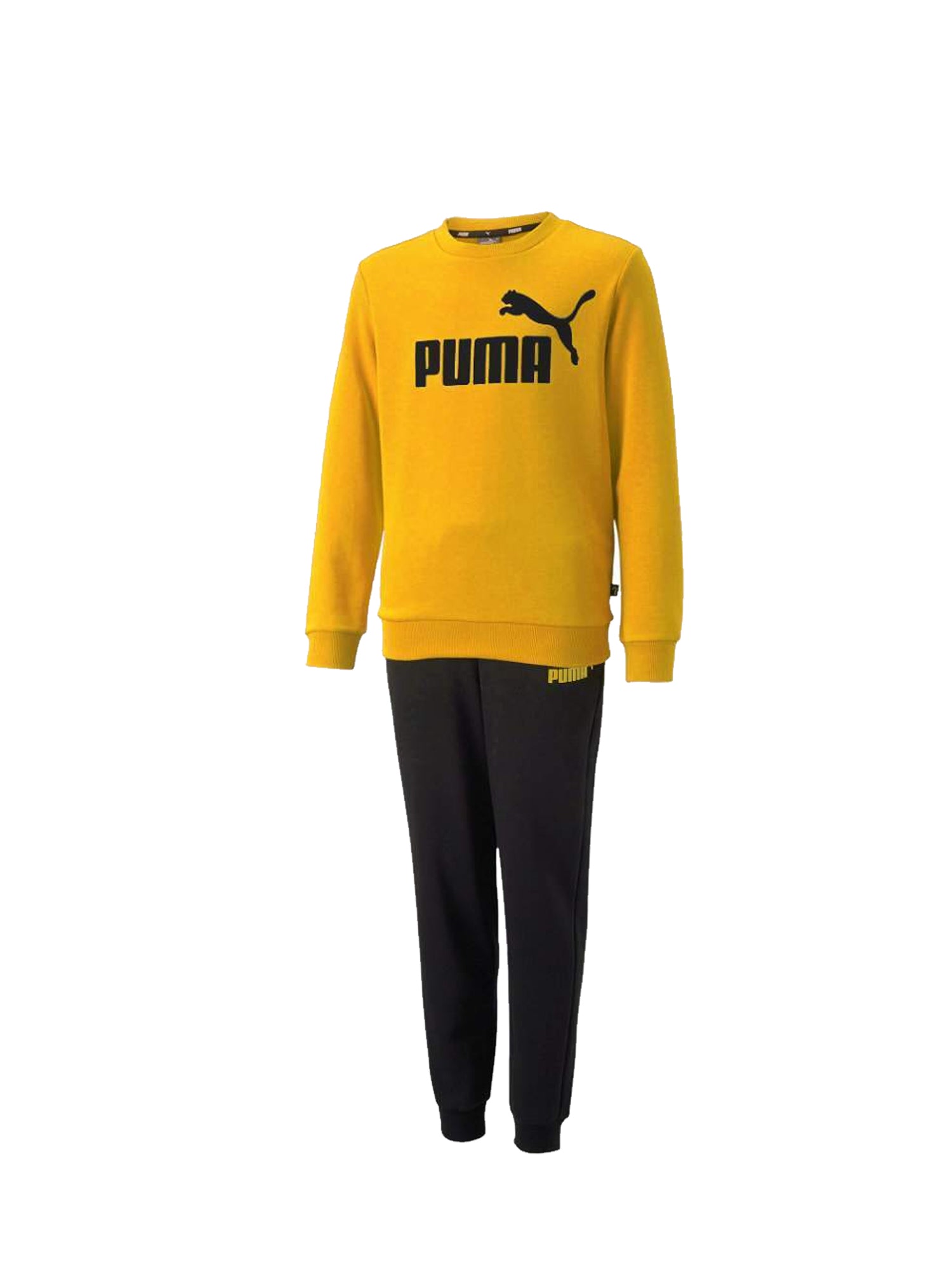 PUMA TUTA SPORTIVA GIROCOLLO No.1 LOGO SWEAT GIALLO - NERO