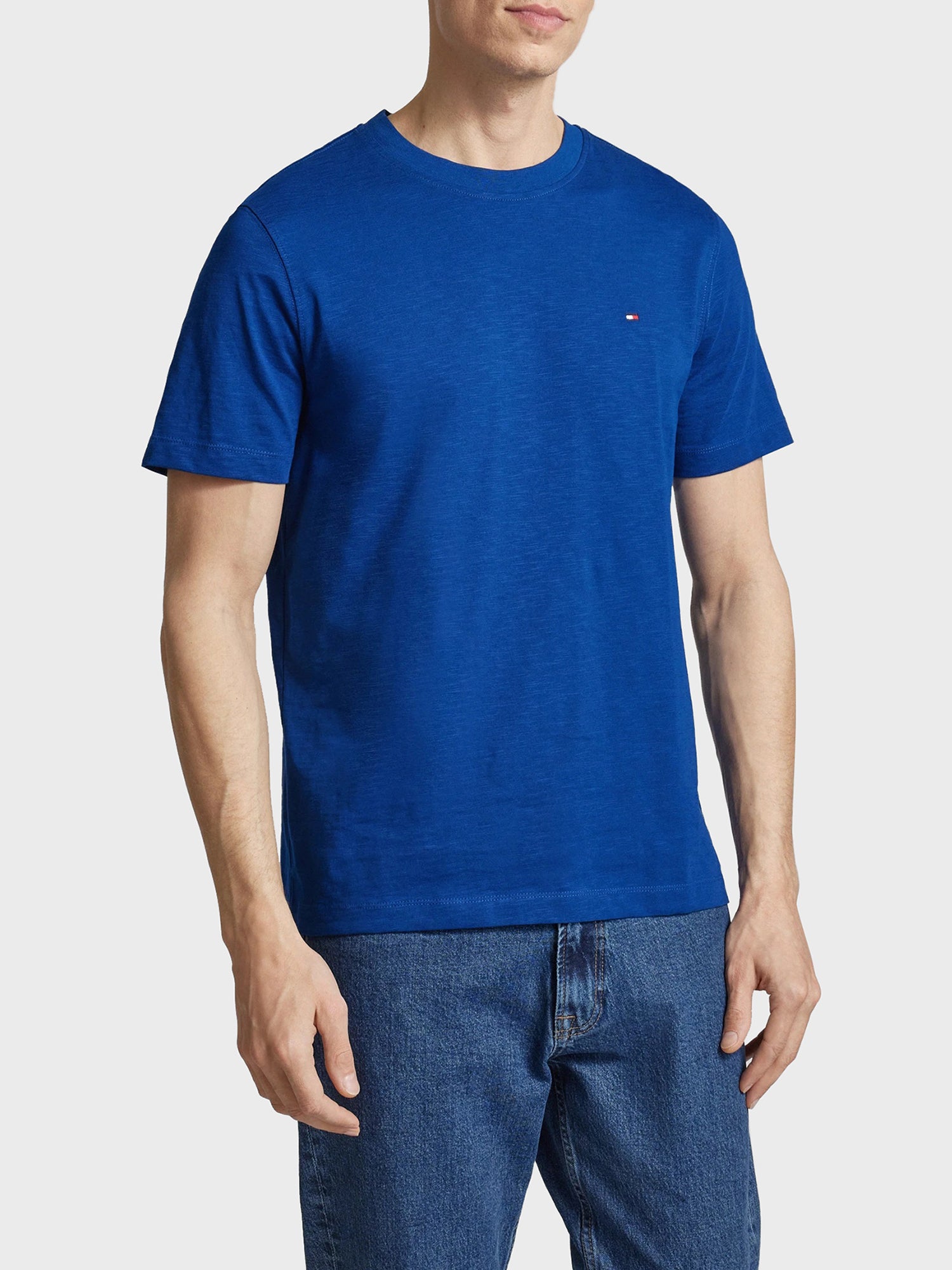 TOMMY HILFIGER T-SHIRT SLUB COTTON BLU INTENSO