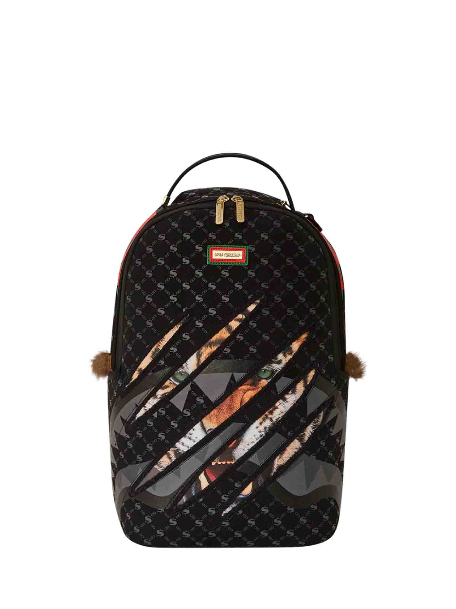 SPRAYGROUND TIGER SCRATCHER ZAINO NERO