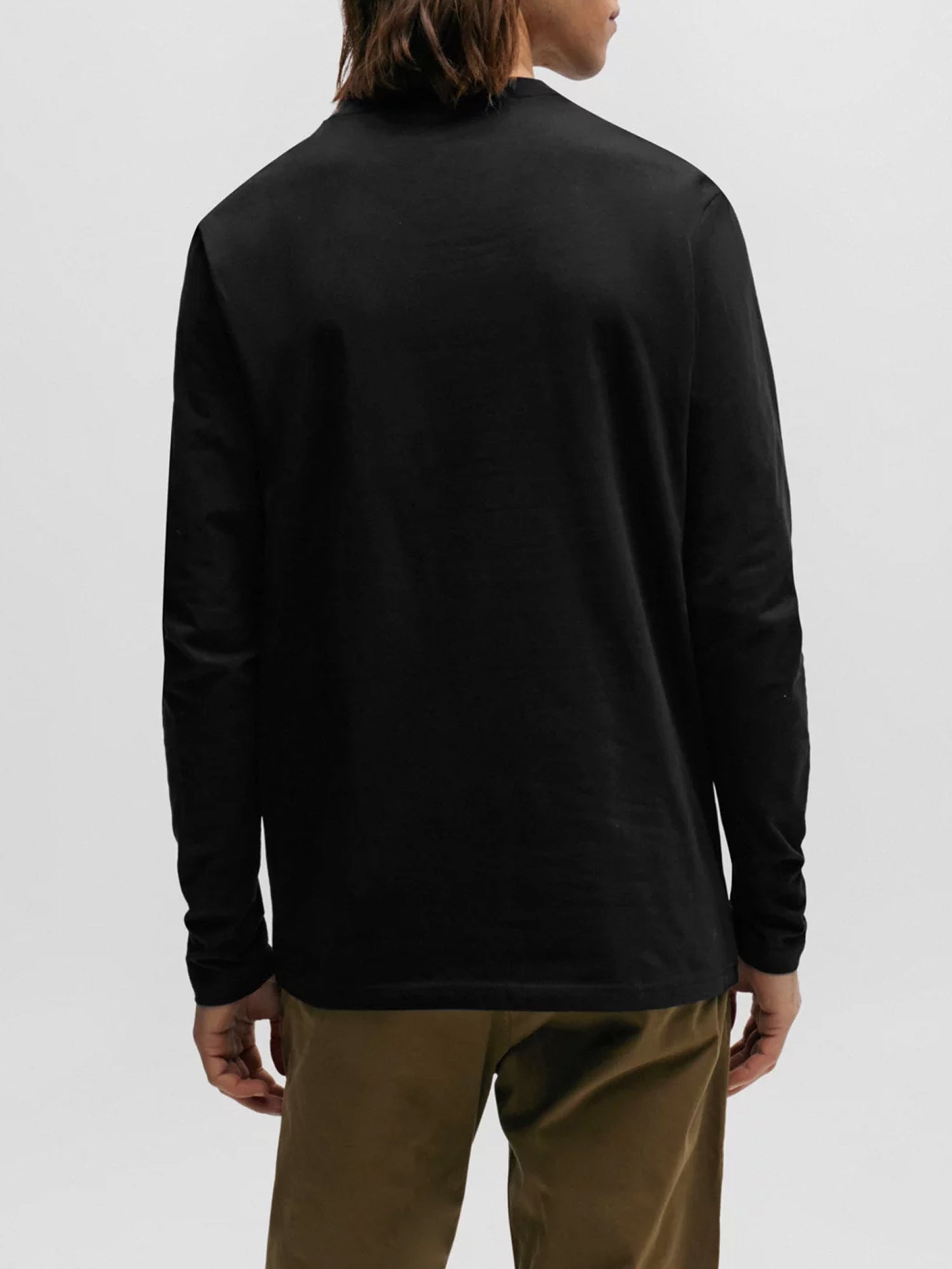 HUGO BOSS T-SHIRT IN JERSEY ELASTICIZZATO NERO