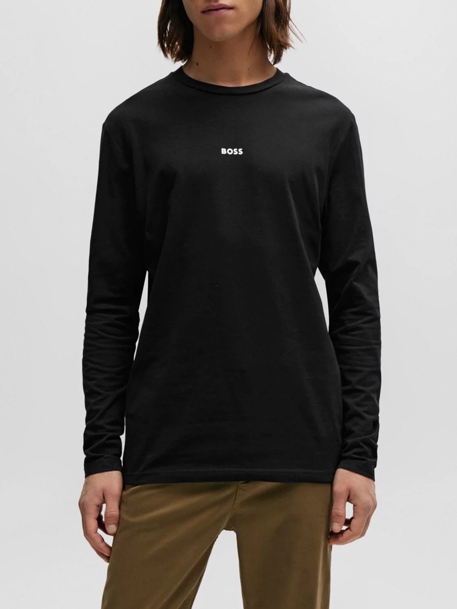 HUGO BOSS T-SHIRT IN JERSEY ELASTICIZZATO NERO