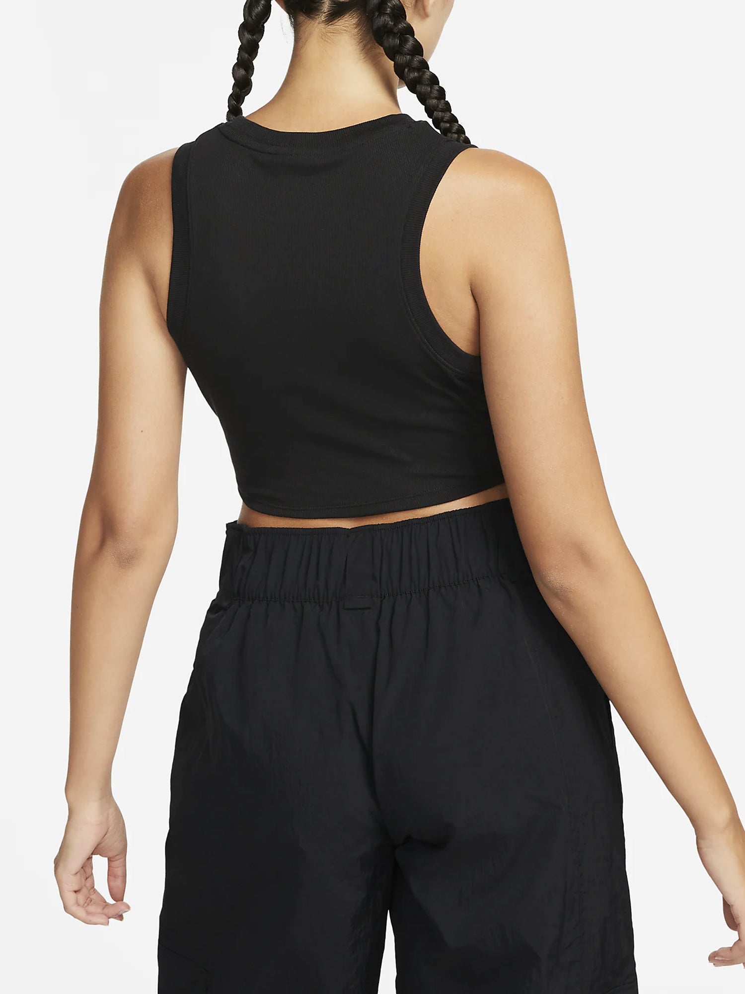 NIKE TOP CROPPED ADERENTE NERO