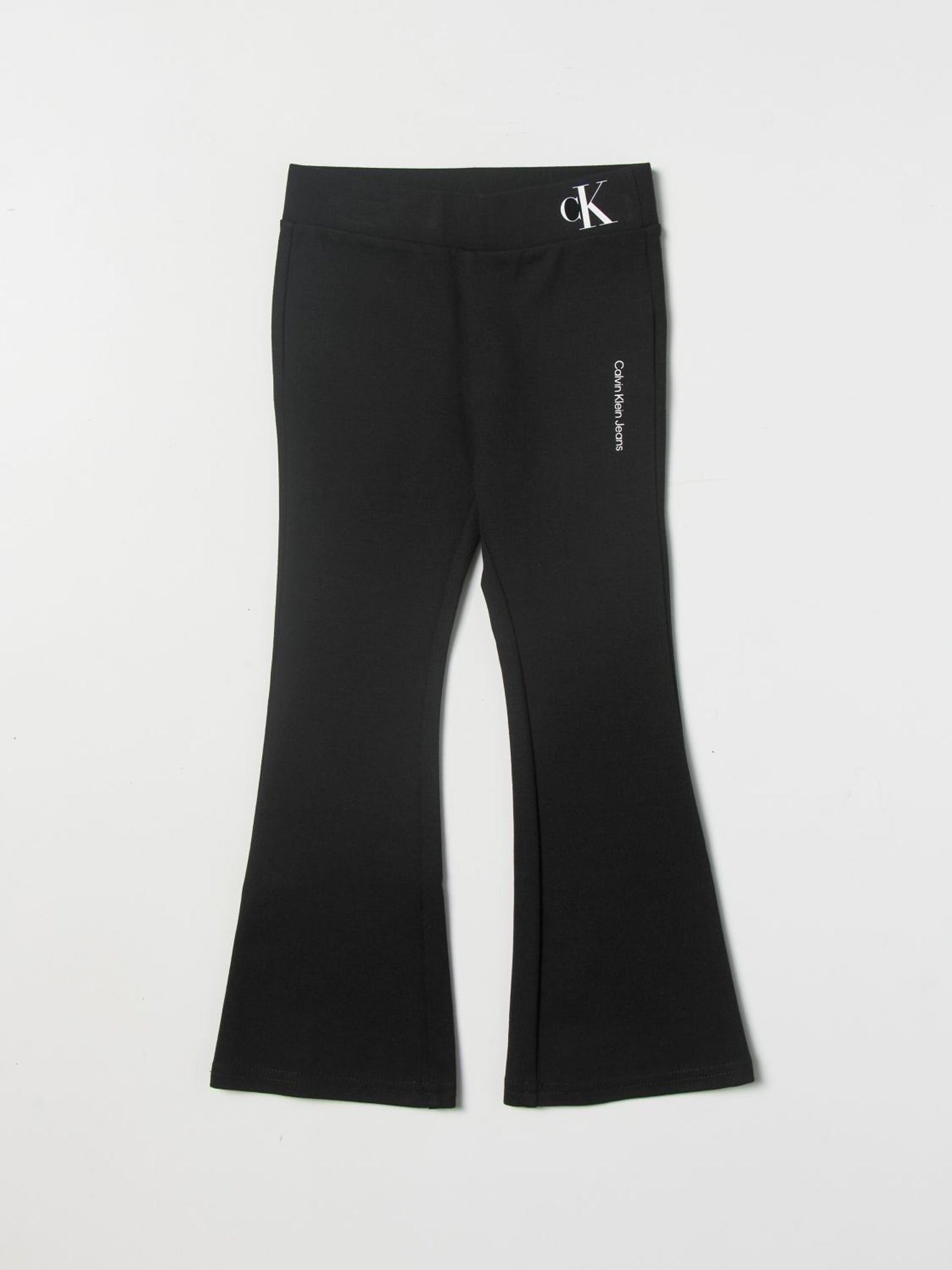 CALVIN KLEIN PANTALONI A ZAMPA NERO