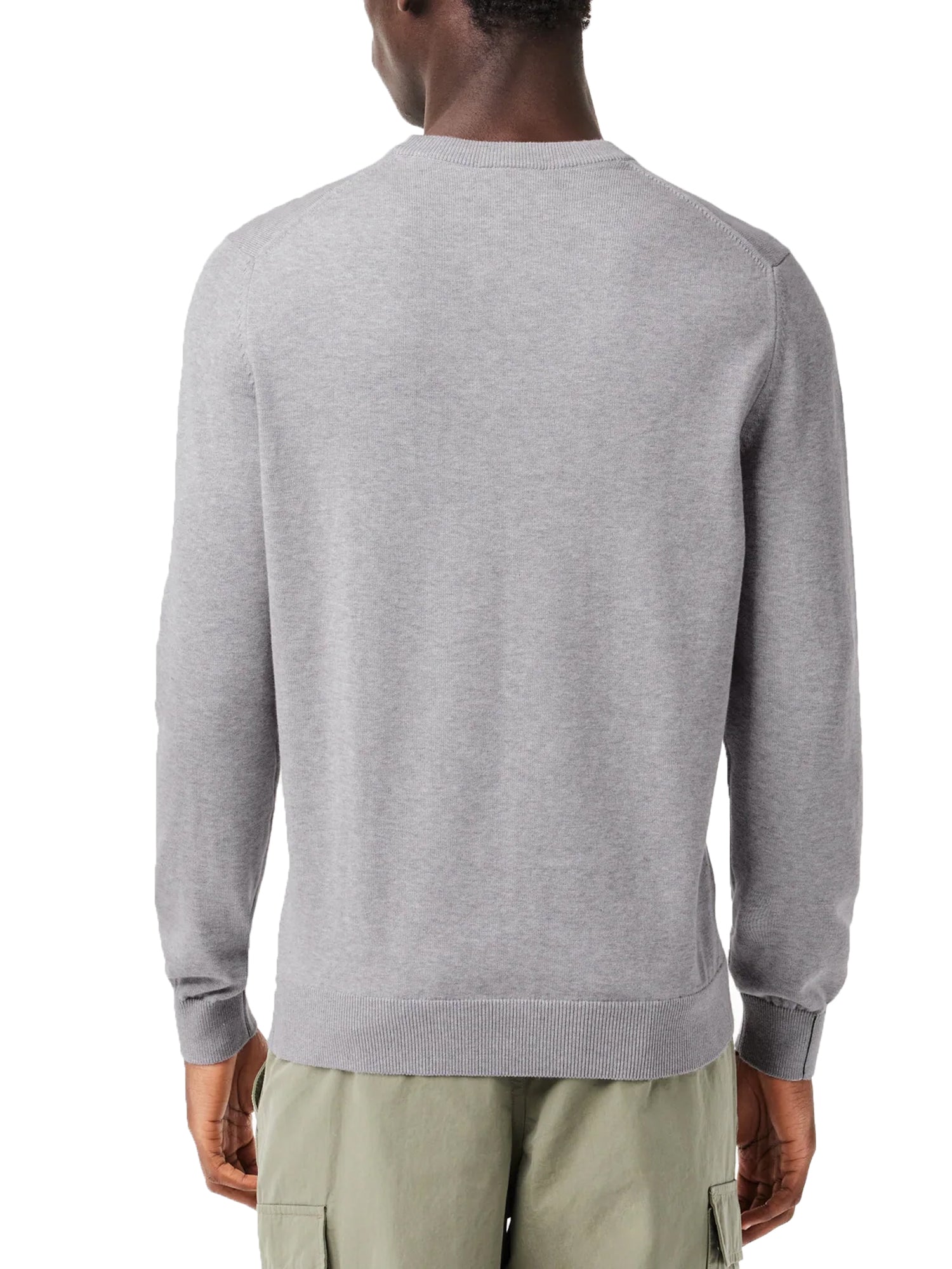 LACOSTE PULLOVER IN FILATO DI COTONE GRIGIO