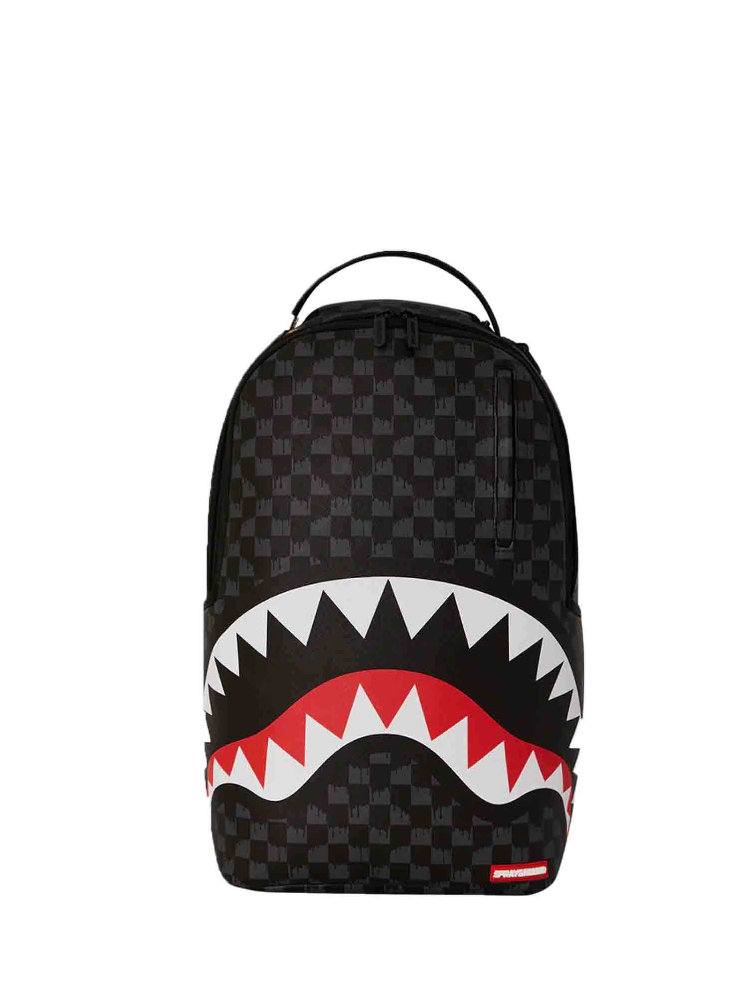 SPRAYGROUND DRIP CHECK SHARK ZAINO NERO