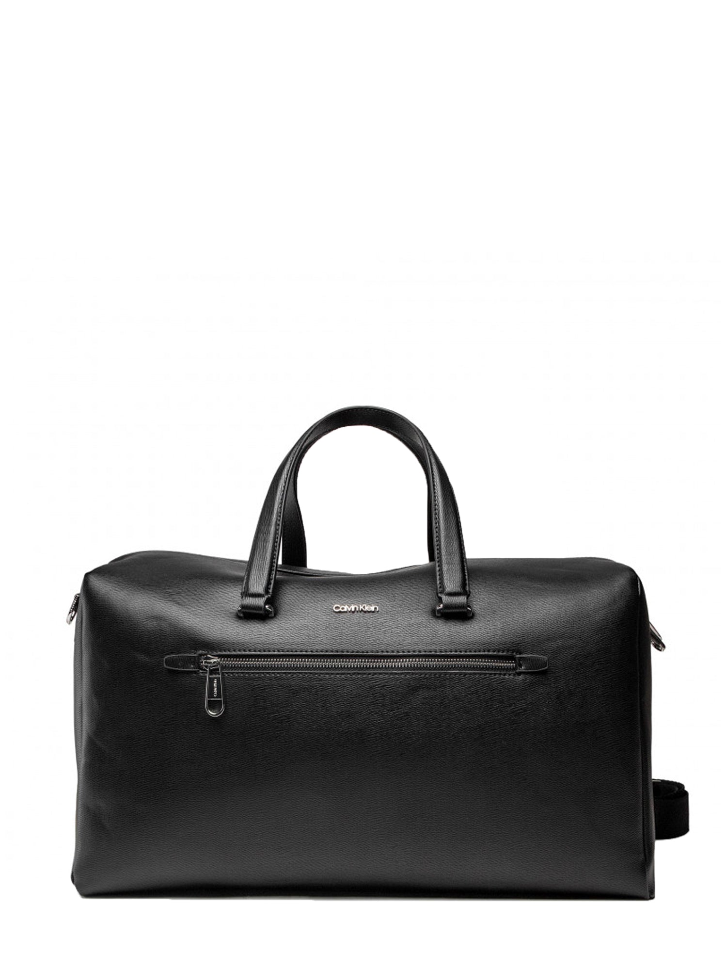 CALVIN KLEIN BORSONE IN ECOPELLE WEEKENDER BUF NERO