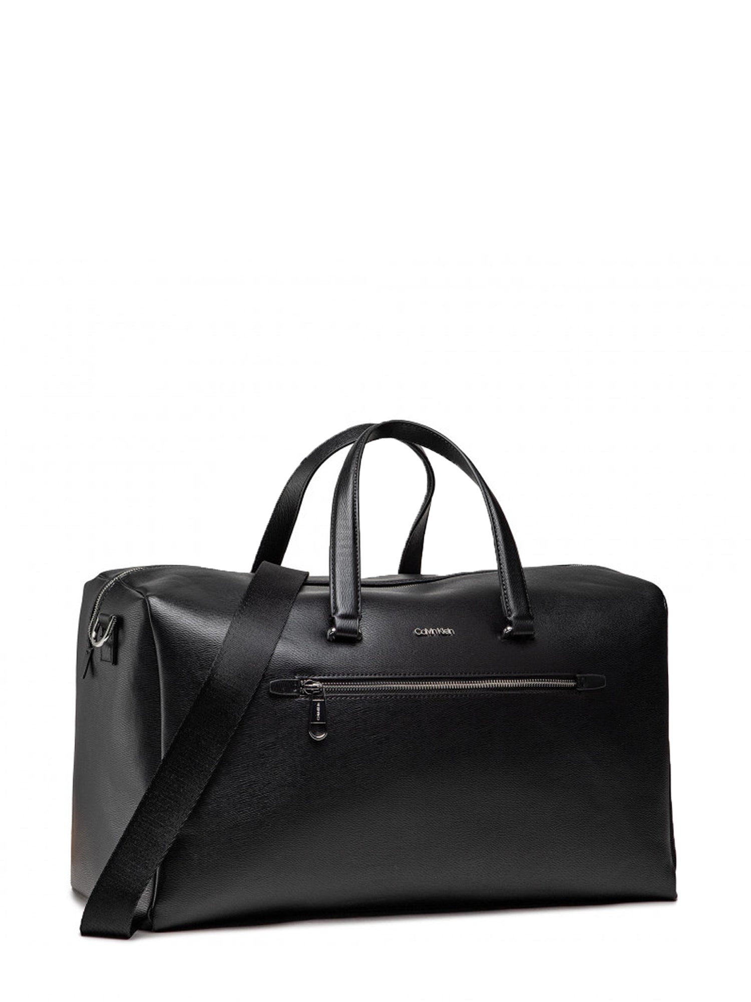 CALVIN KLEIN BORSONE IN ECOPELLE WEEKENDER BUF NERO