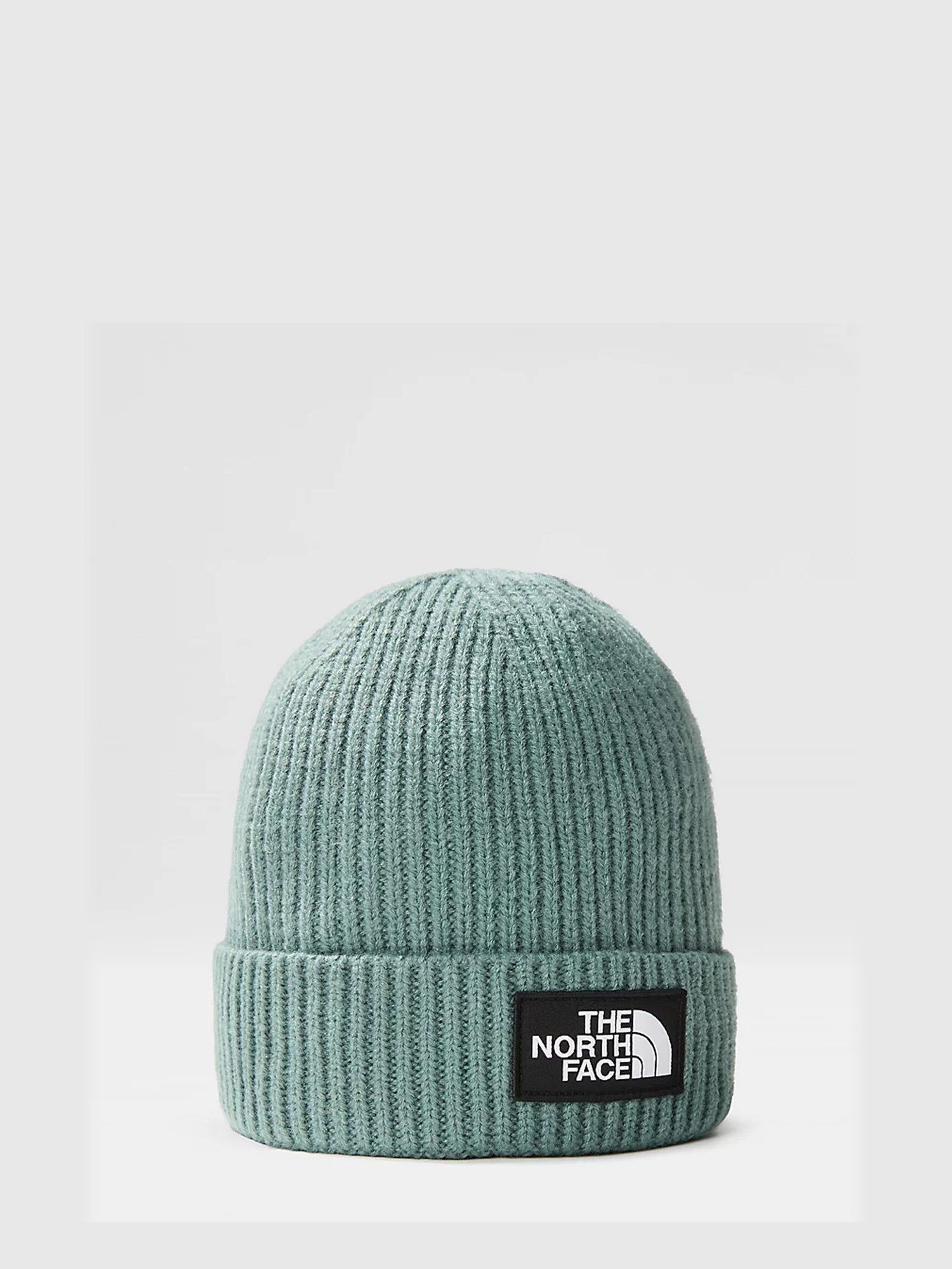 THE NORTH FACE CAPPELLO CON RISVOLTO E LOGO BOX VERDE ACQUA