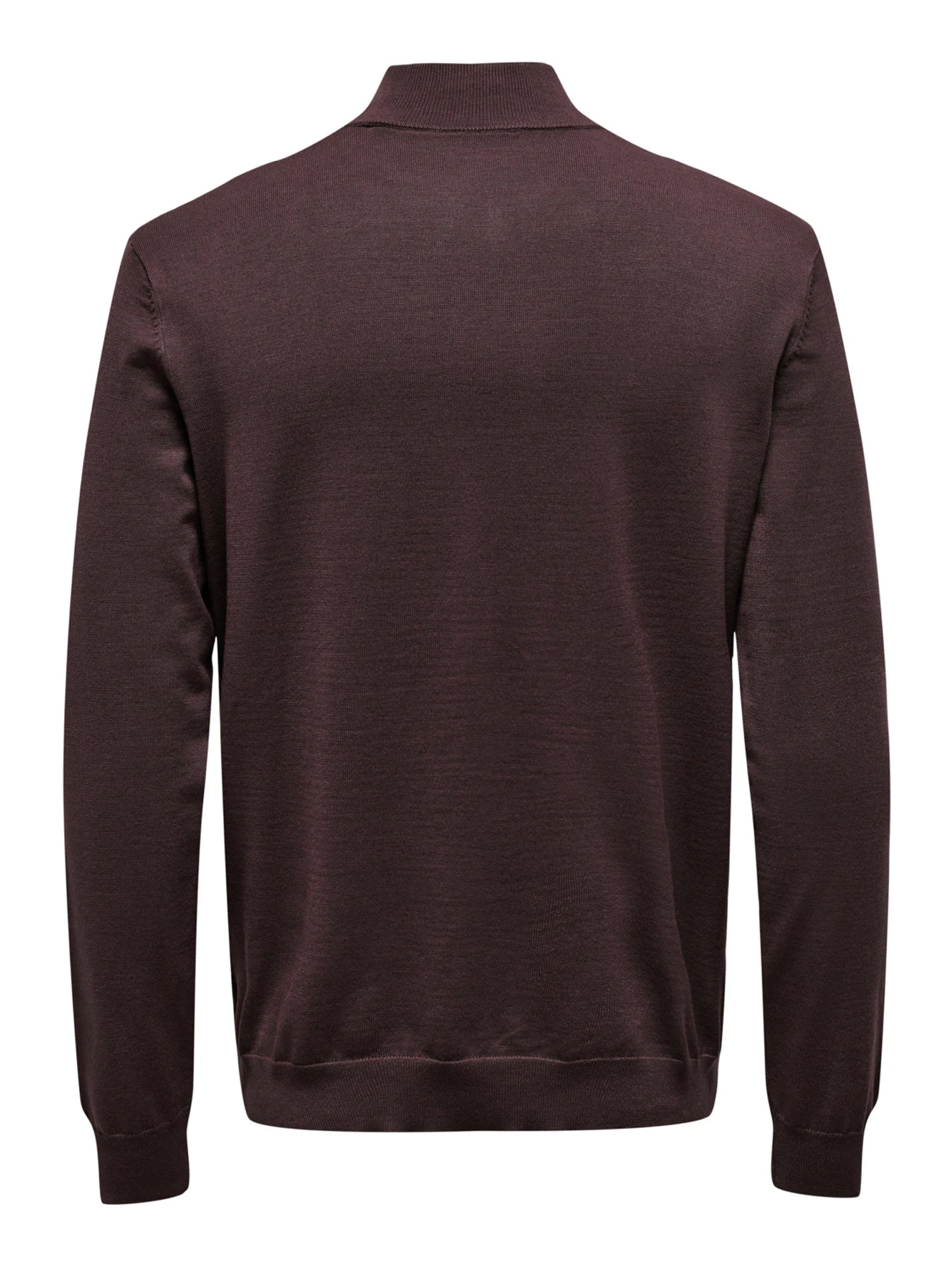 ONLY&SONS PULLOVER IN MAGLIA A COLLO ALTO MARRONE/BORDEAUX