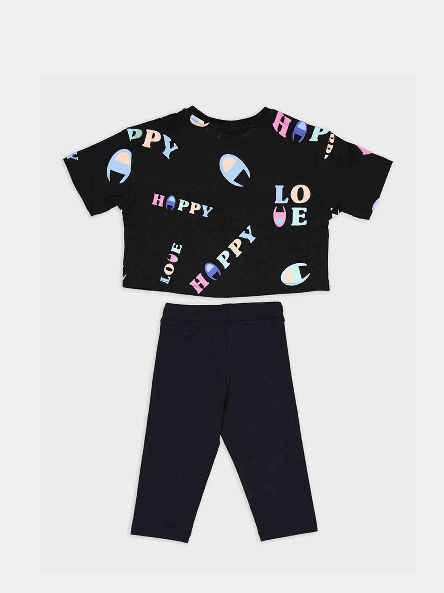 CHAMPION SET LEGGINGS E T-SHIRT NERO