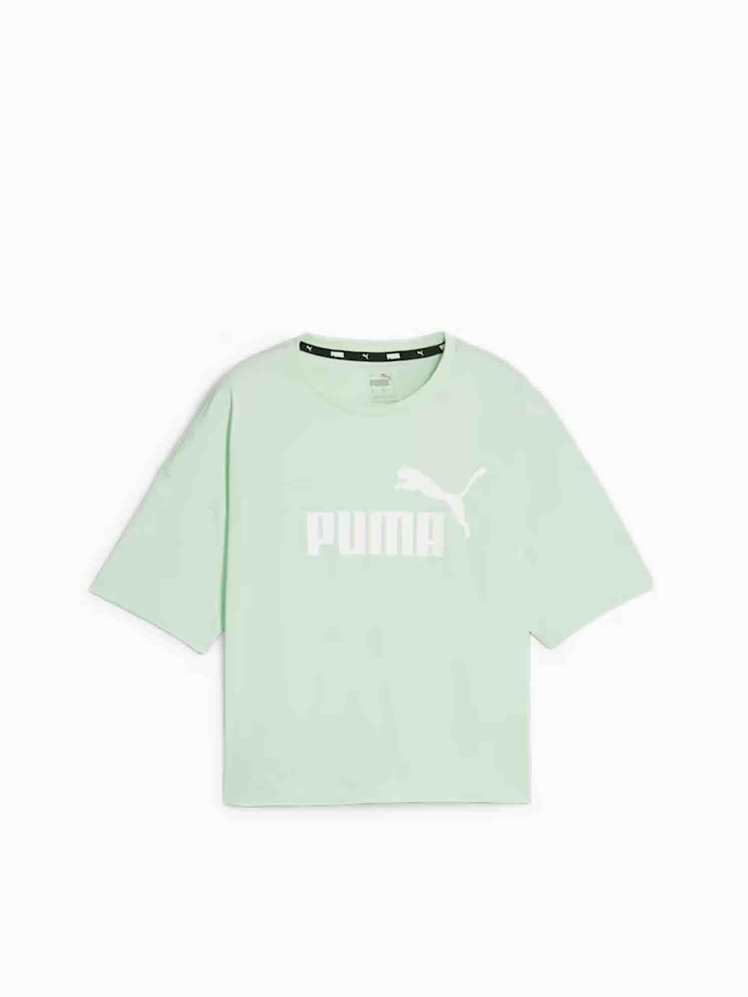 PUMA T-SHIRT CORTA CON LOGO ESSENTIALS FRESH MINT