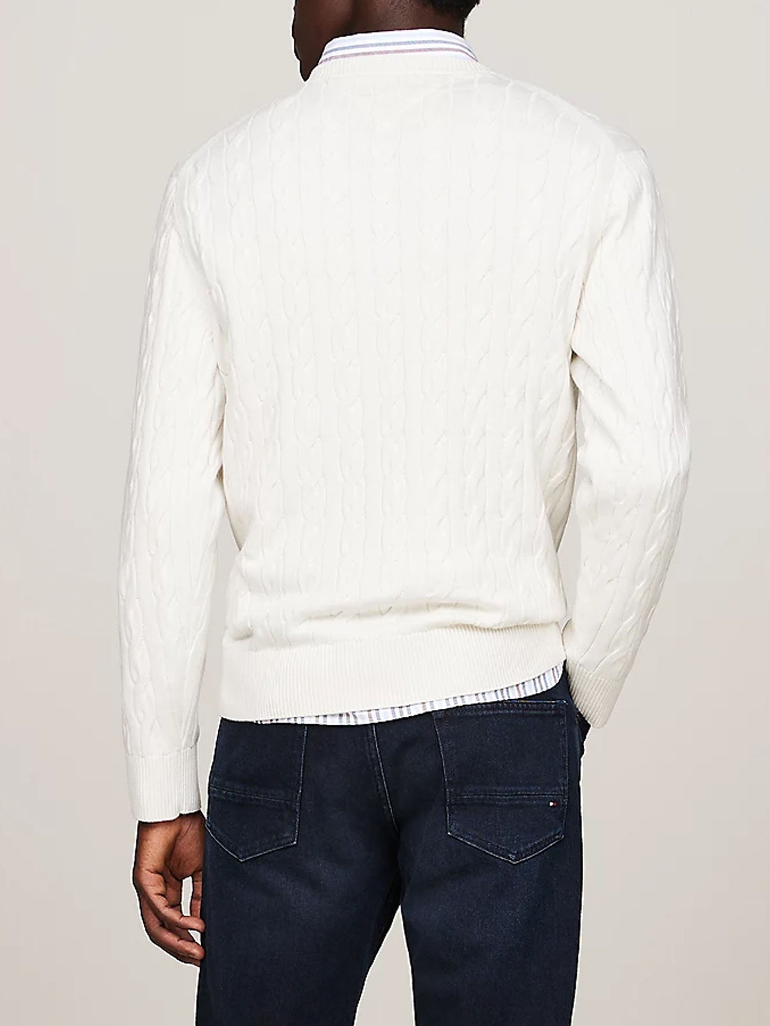 TOMMY HILFIGER PULLOVER CLASSICS IN MAGLIA BIANCO