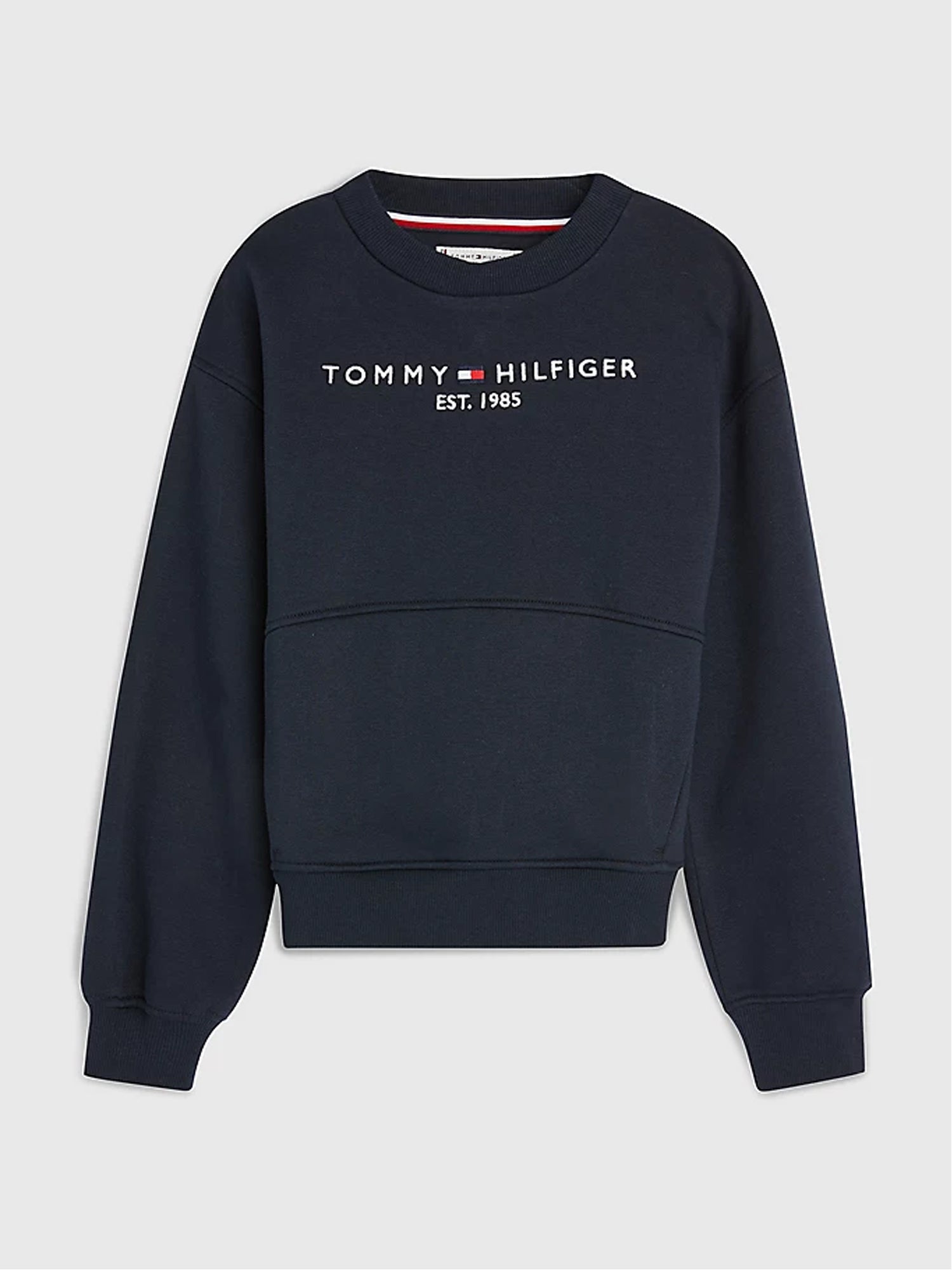 TOMMY HILFIGER FELPA GIROCOLLO ESSENTIAL BLU SCURO