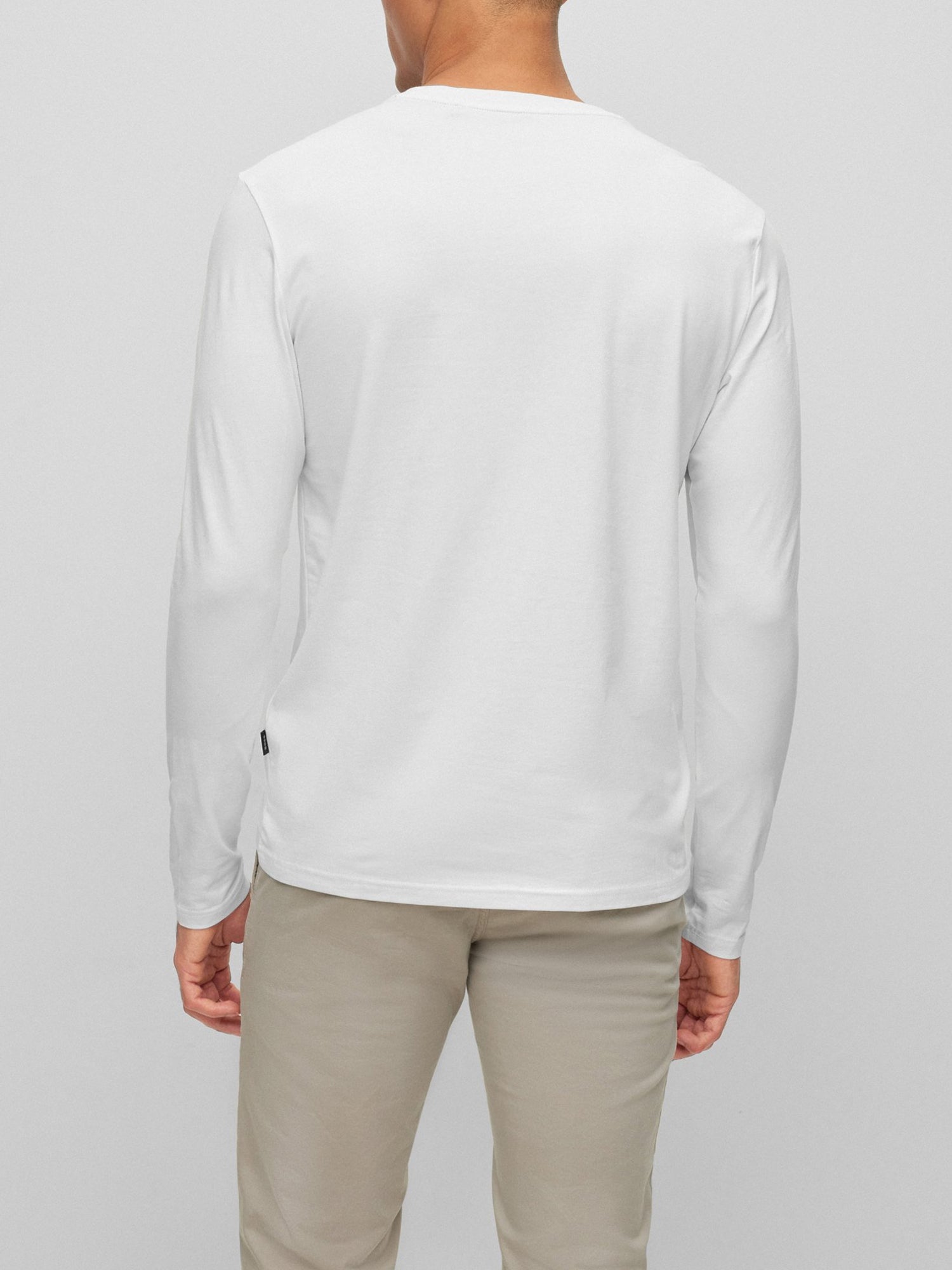 HUGO BOSS T-SHIRT IN JERSEY ELASTICIZZATO BIANCO