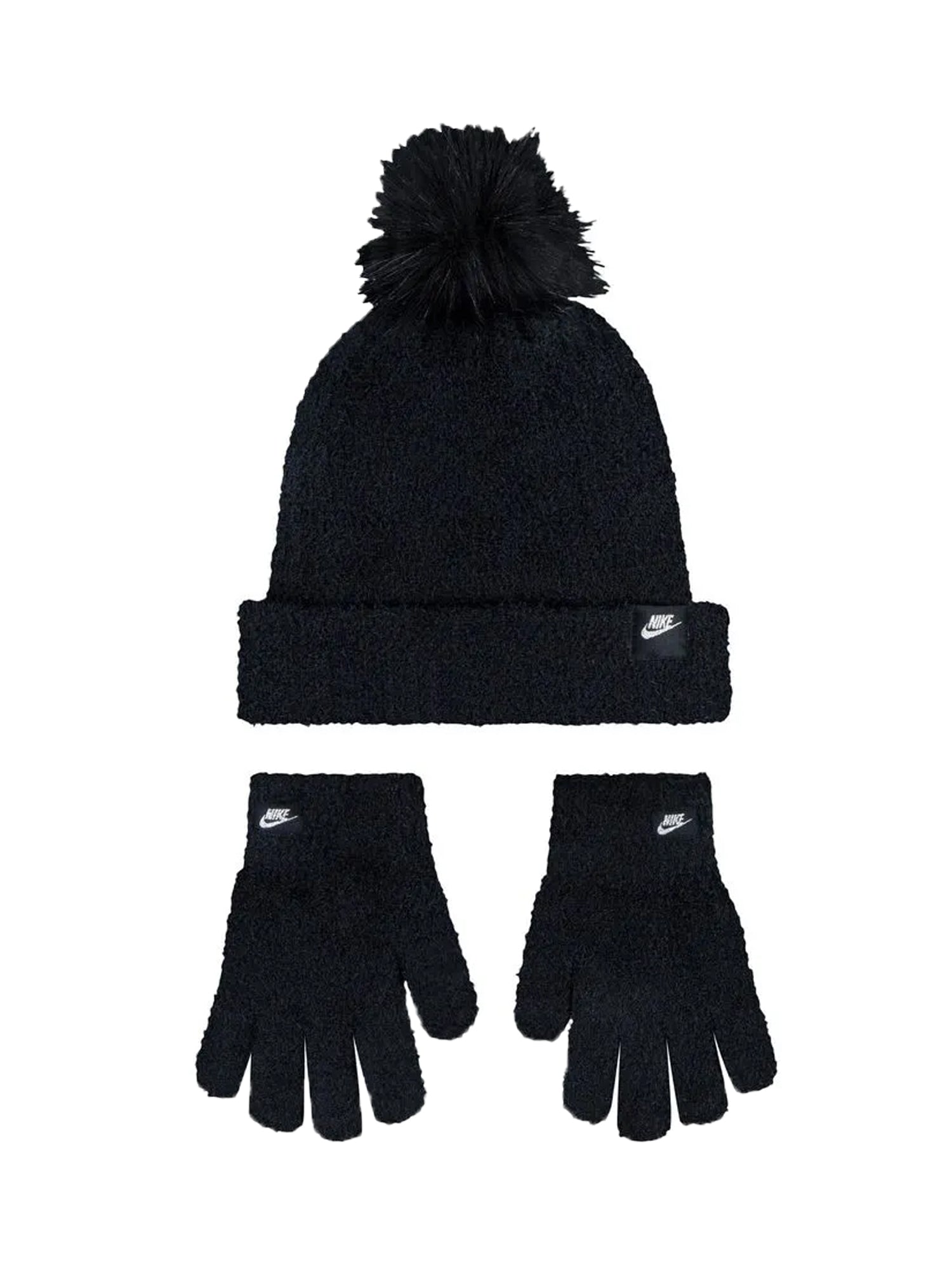 NIKE SET CAPPELLO+GUANTI NAN PLUSH GIFTING PEAK NERO