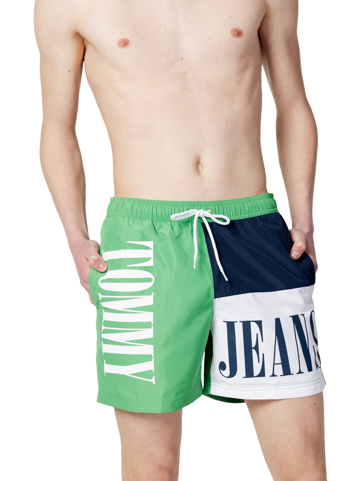 TOMMY HILFIGER SHORTS DA BAGNO COLORBLOCK VERDE