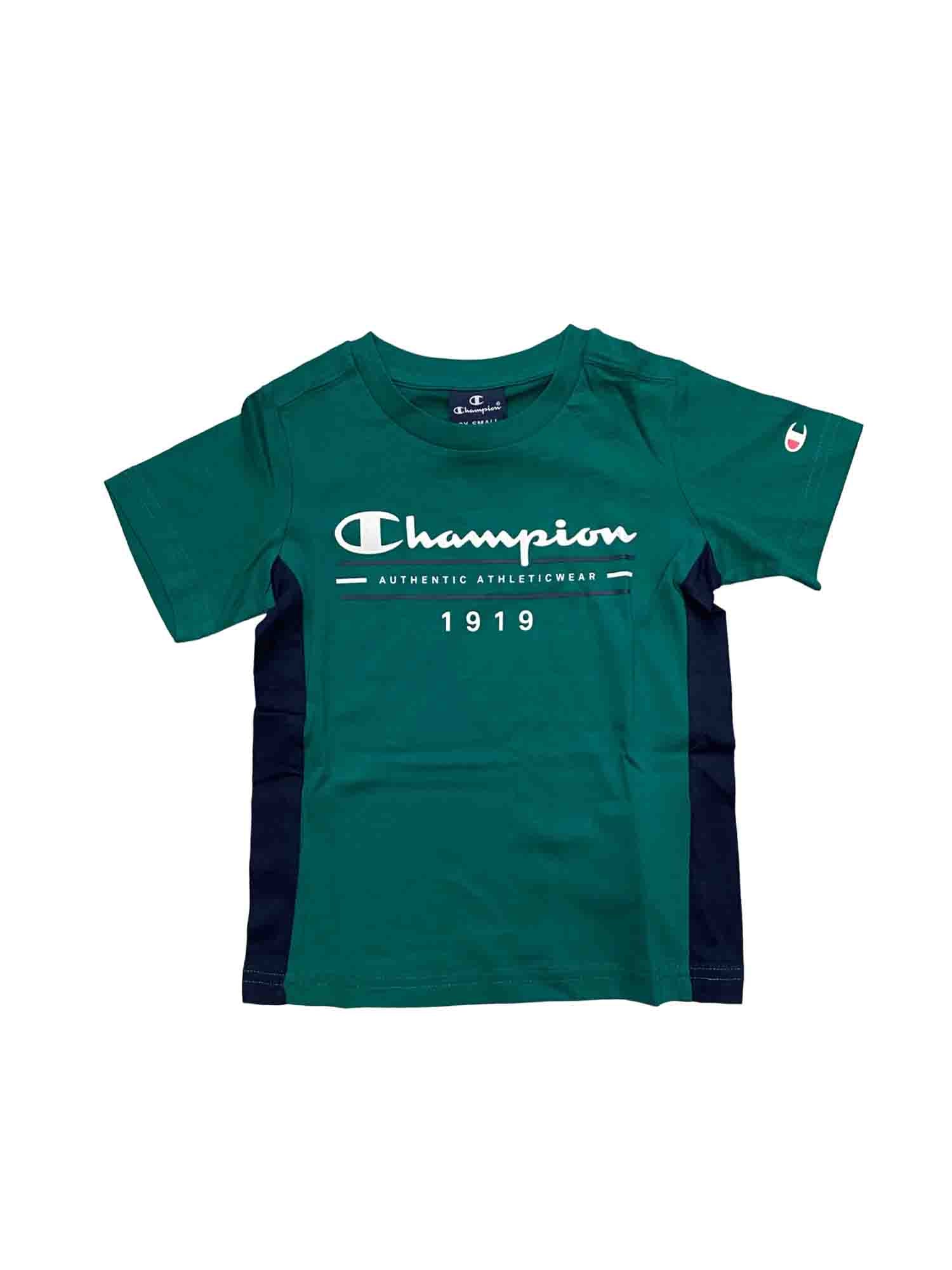 CHAMPION SET T-SHIRT+ PANTALONCINO DA BAMBINO VERDE-BLU