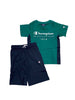 champion-set-t-shirt-pantaloncino-da-bambino-verde-blu