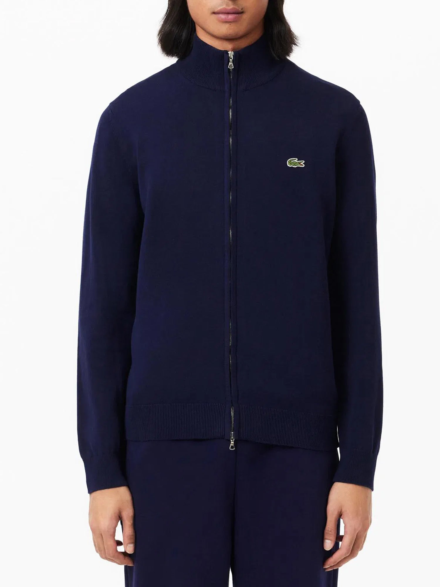 LACOSTE MAGLIONCINO CON ZIP BLU