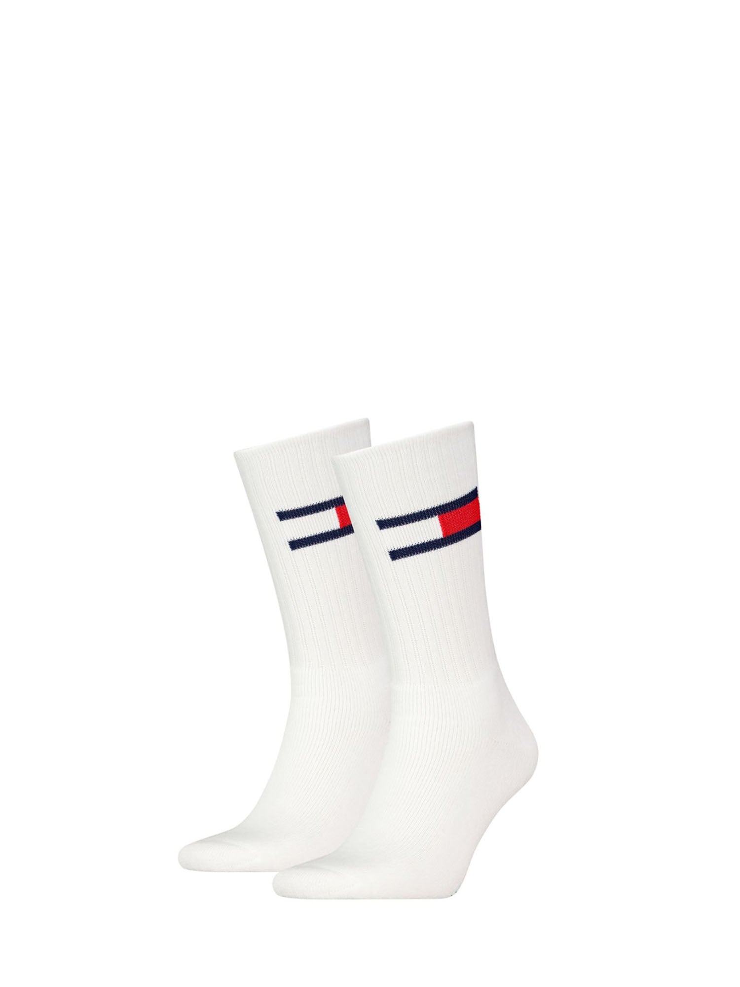 TOMMY HILFIGER CALZINI 2 PAIA FLAG BIANCO